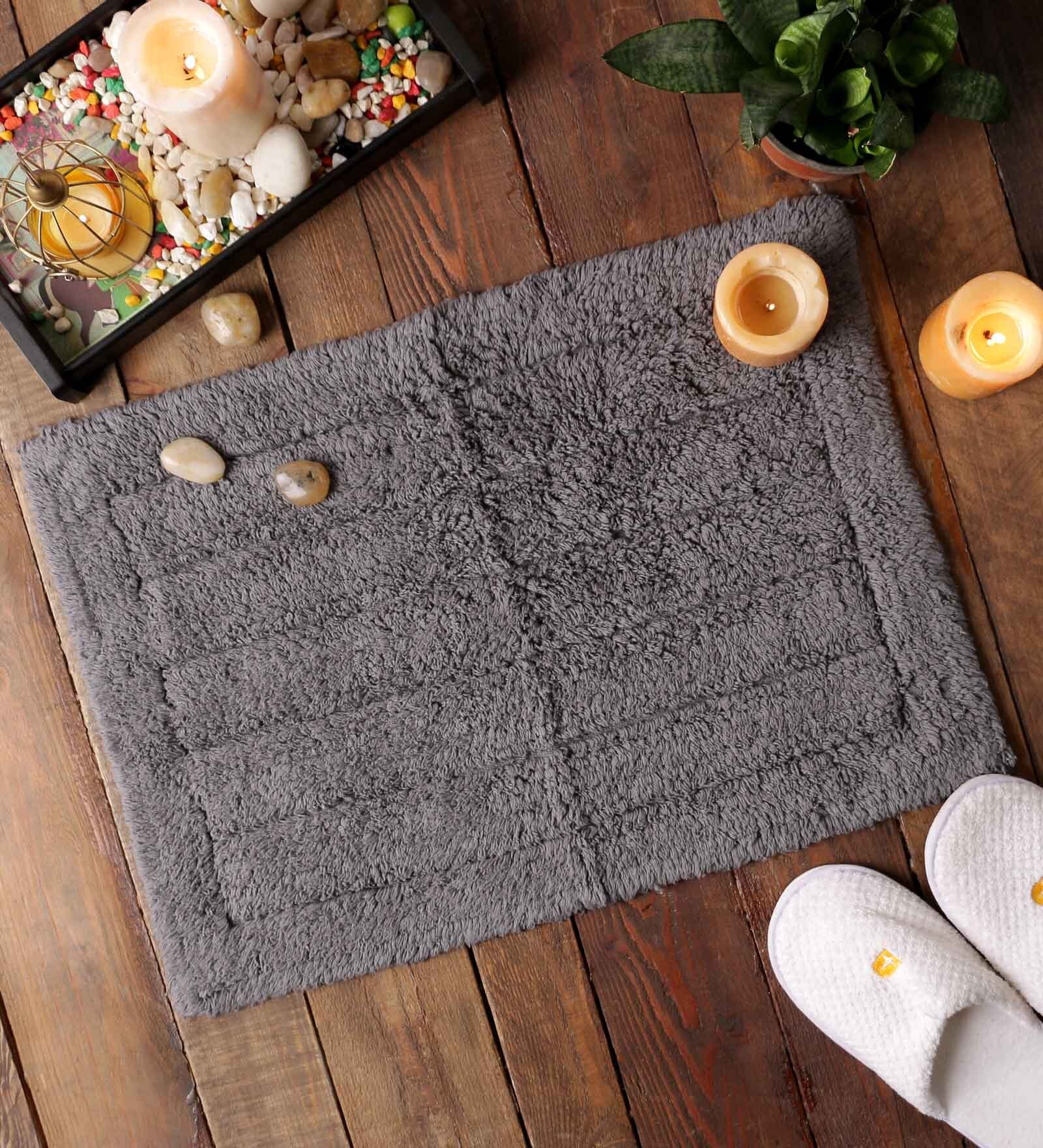 Buy Grey Cotton 16 x 24 Premium Double Twisted Stripes Rug at 78% OFF ...