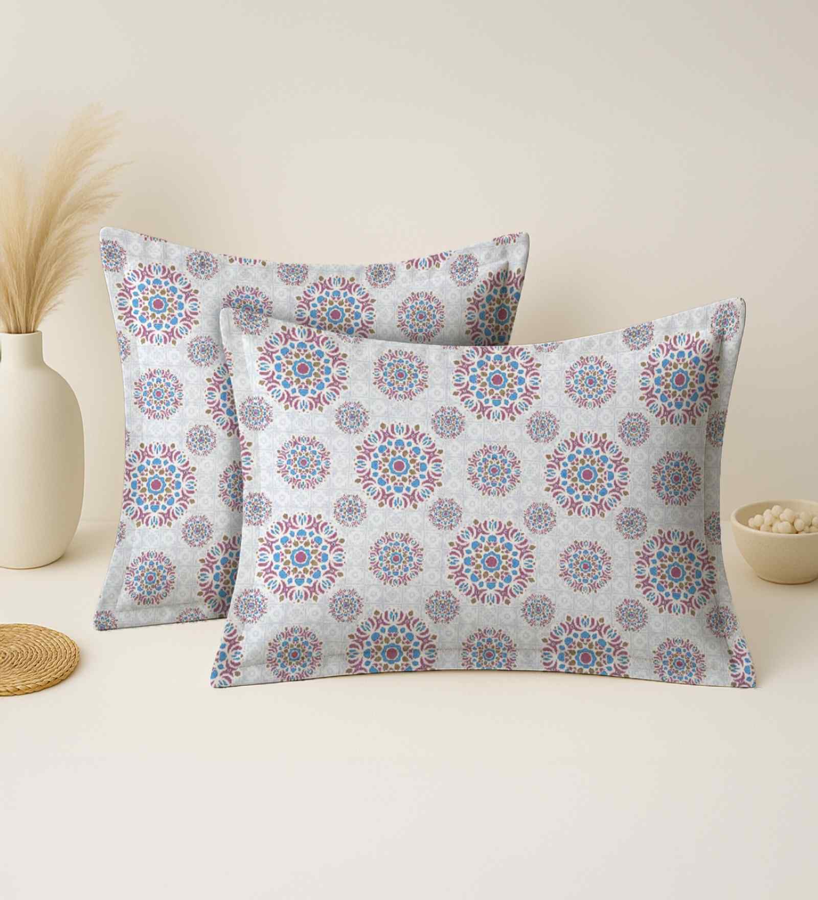 Grey Cotton 27x18 Inches Pillow Covers (Set of 2)