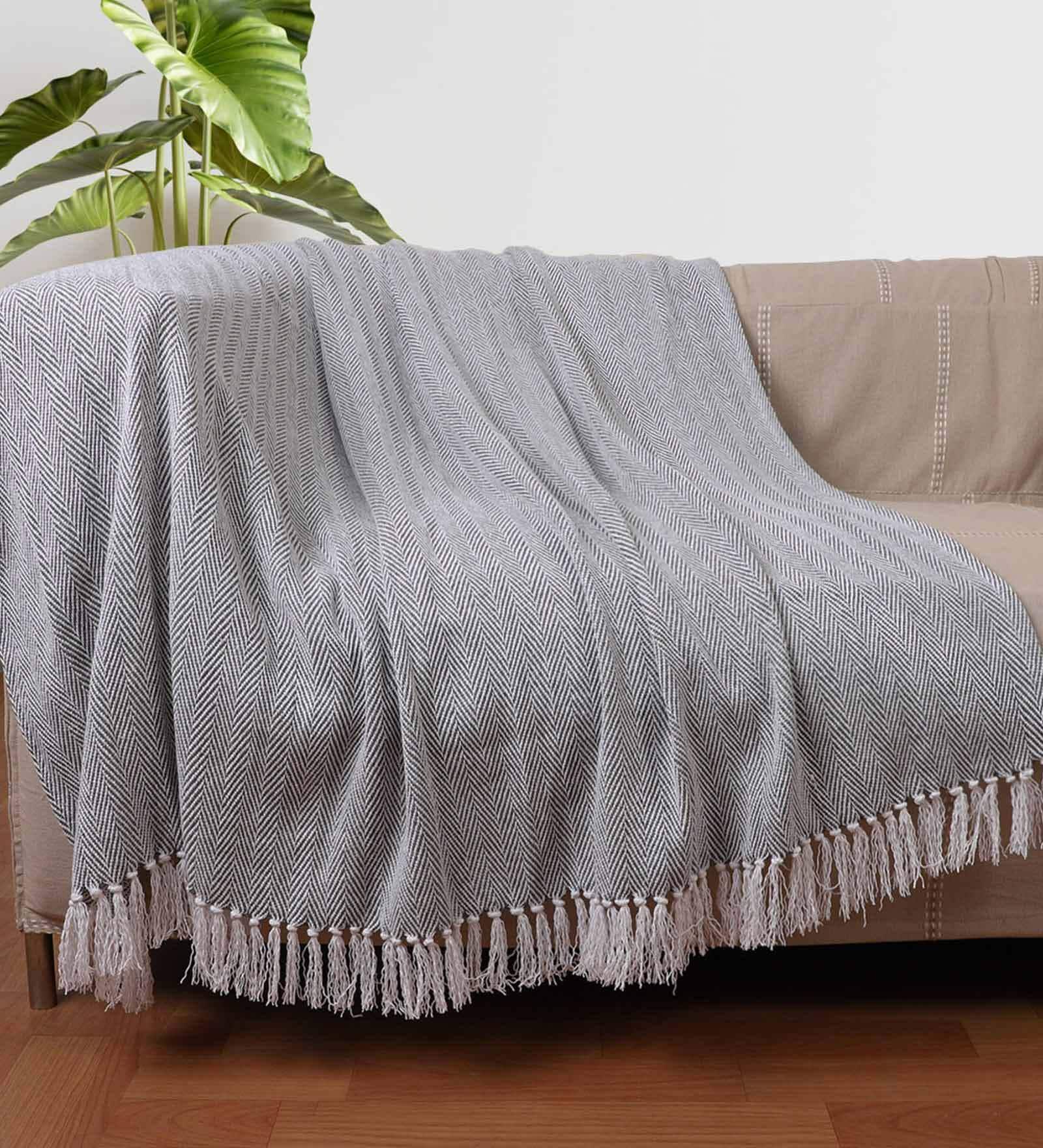 Solid Throw Buy Grey Solid Cotton 50x60 Inches Sofa Throw at 50% OFF by Jamio ...