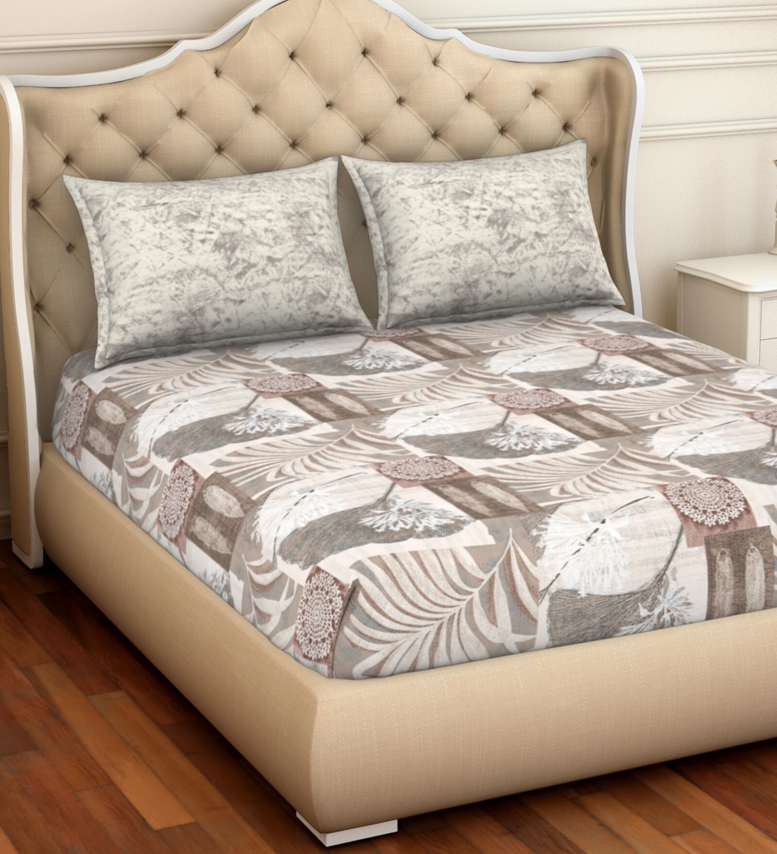 Buy Atrium Cotton 144TC Double Bedsheet With 2 Pillow Covers at 48% OFF ...