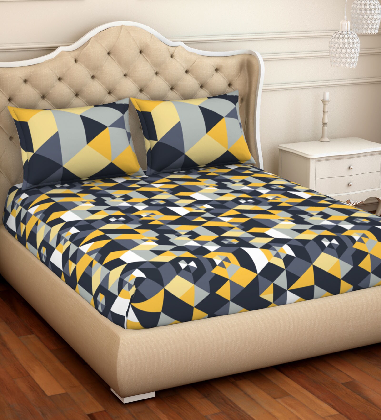 Buy Atrium Cotton 144TC Double Bedsheet with 2 Pillow Covers at 50% OFF ...