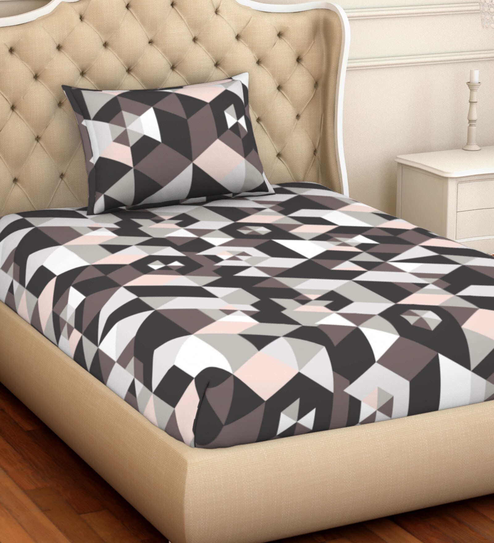 Buy Atrium Cotton 144TC Single Bedsheet with 1 Pillow Cover at 50% OFF ...