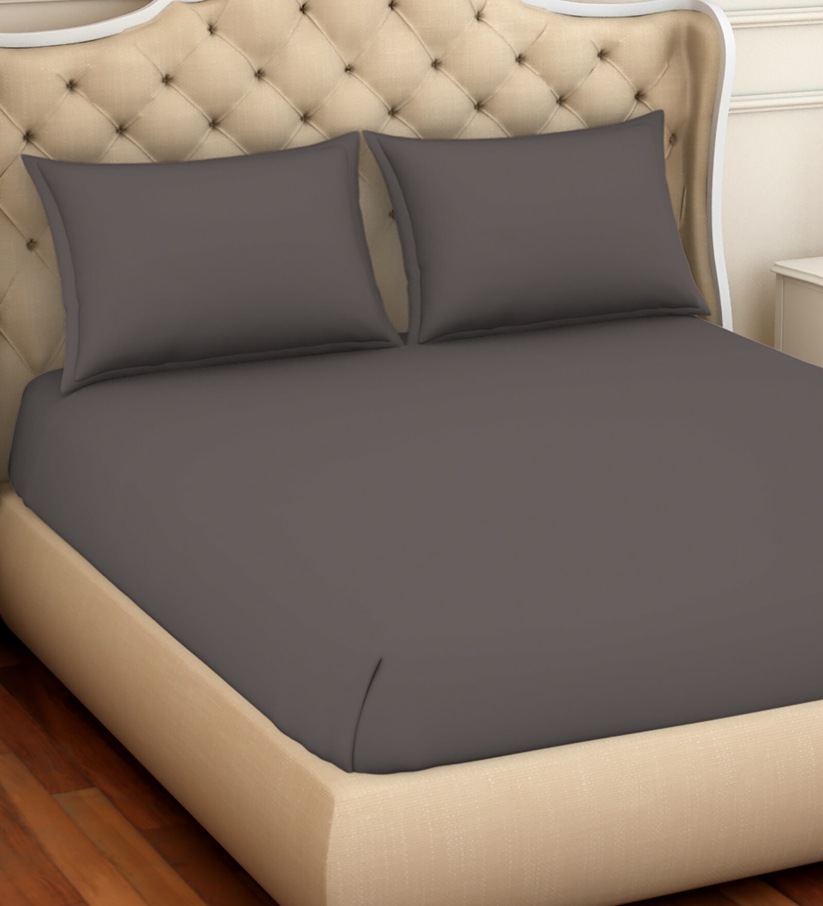 Buy Aurama Cotton 300TC King Size Bedsheet with 2 Pillow Covers by