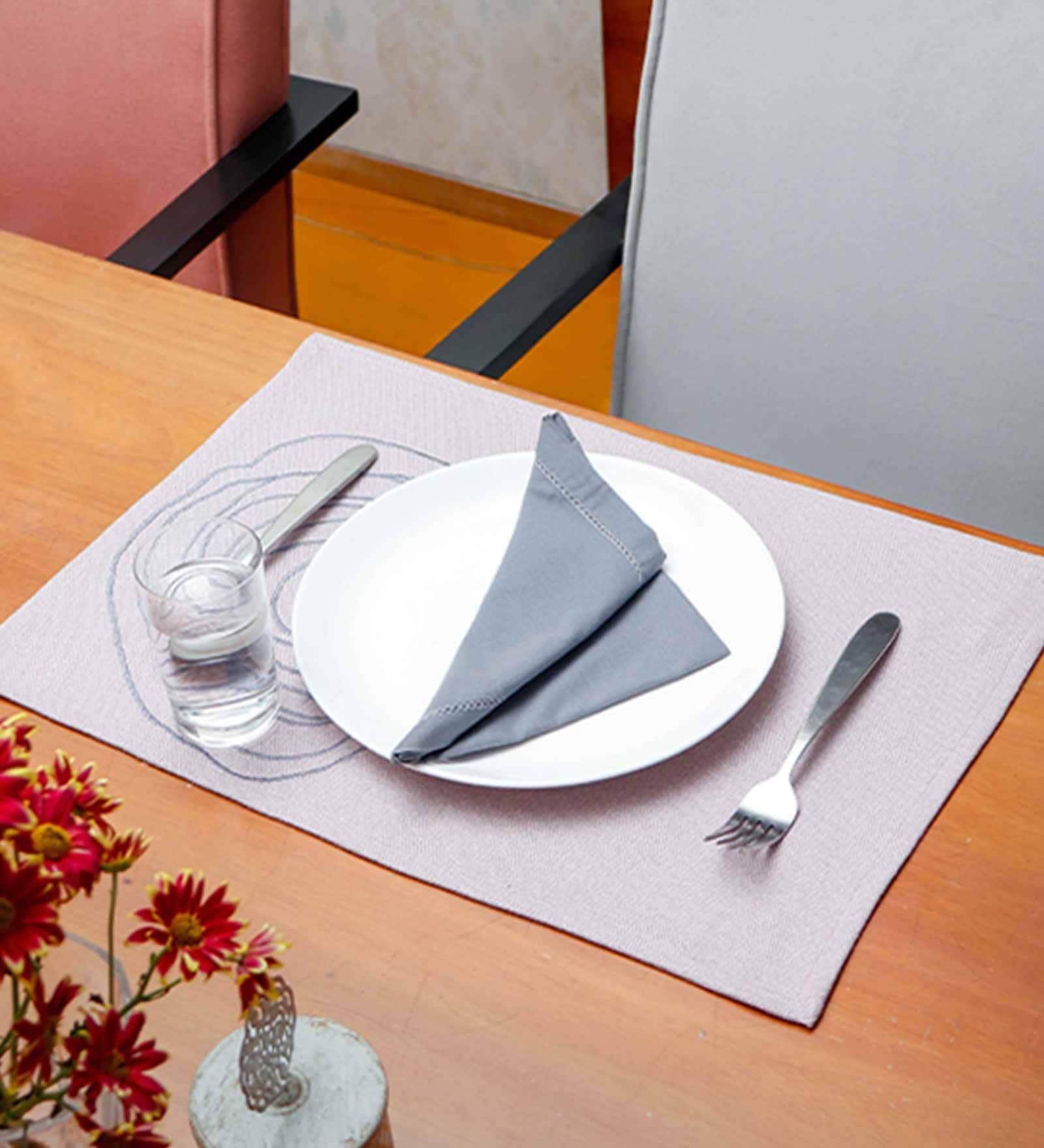 Damien (13x19) Grey Cotton (Set of 12) Placemat