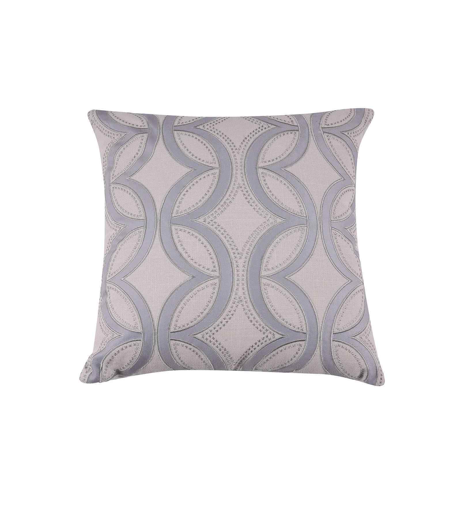 Grey Cotton Embroidery 20x20 inches Square Cushion Cover