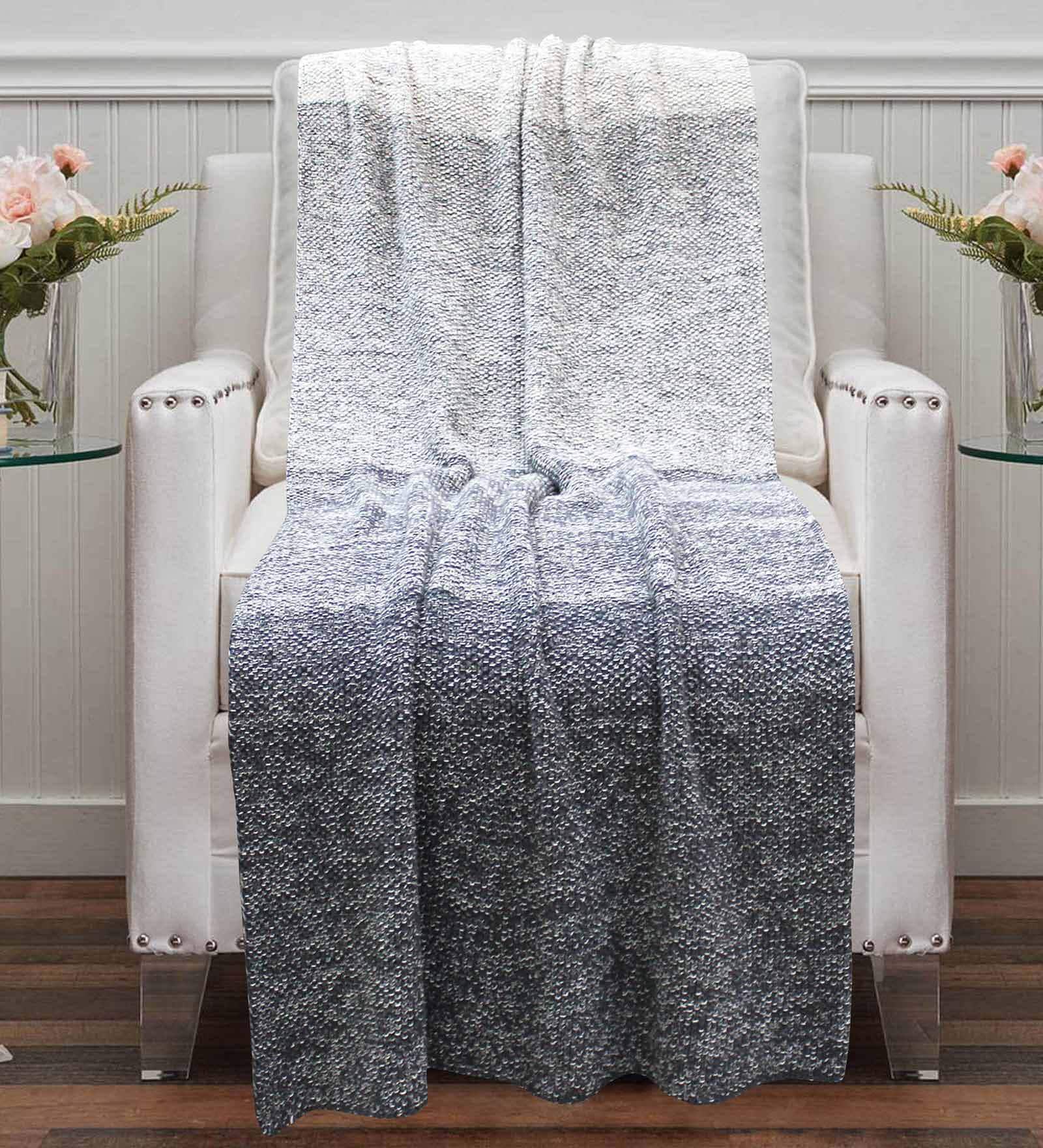 Grey Cotton Plain Solid Pattern 60 X 50 Inch Throw