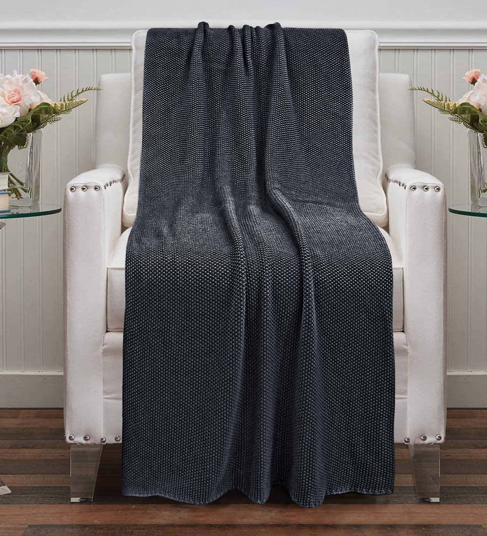 Solid Throw Buy Grey Cotton Plain Solid Pattern 60 X 50 Inch Throw By Cazimo at 50% ...