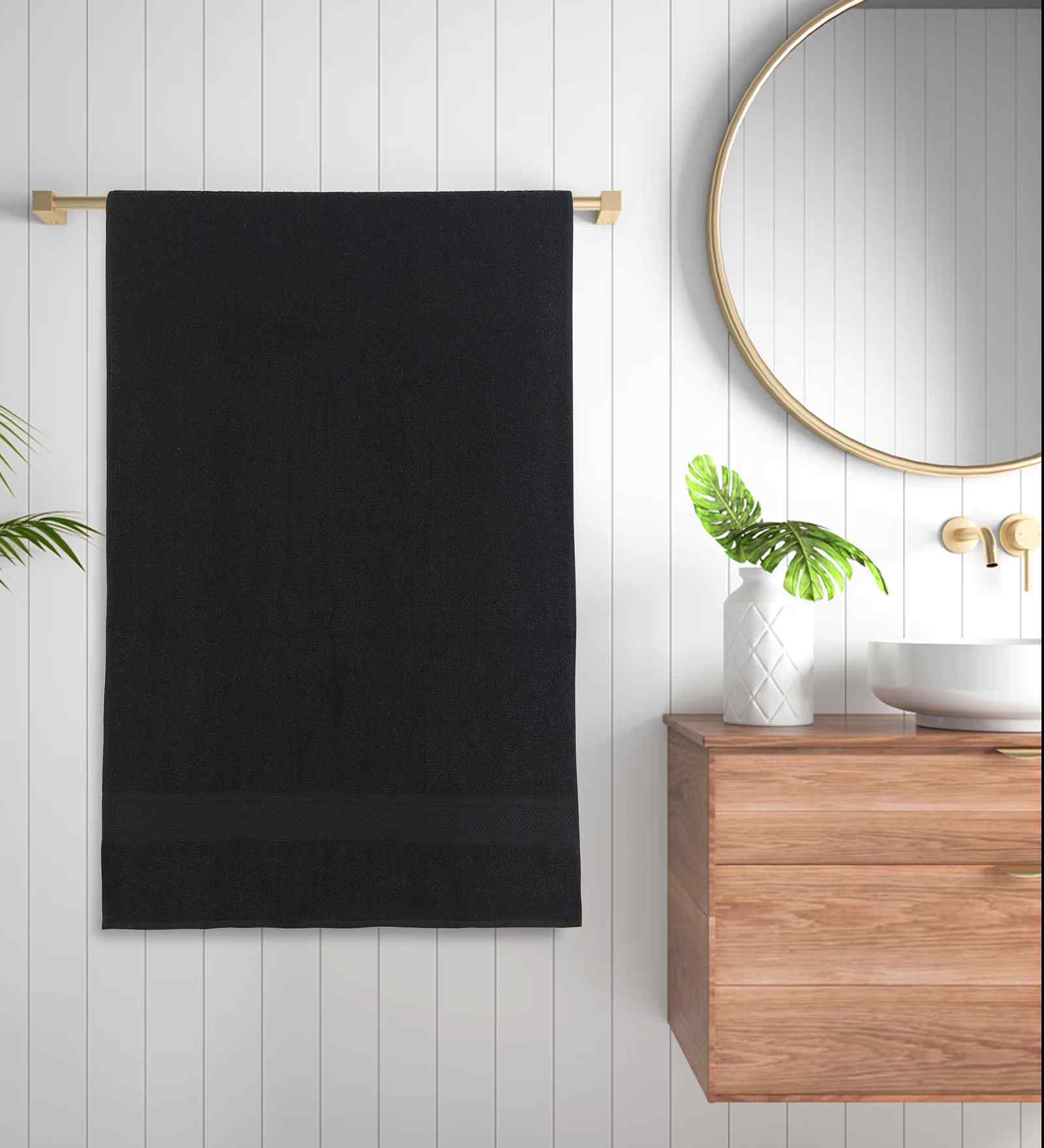 Grey Cotton Printed 300 GSM Bath Towel (1 Pc)