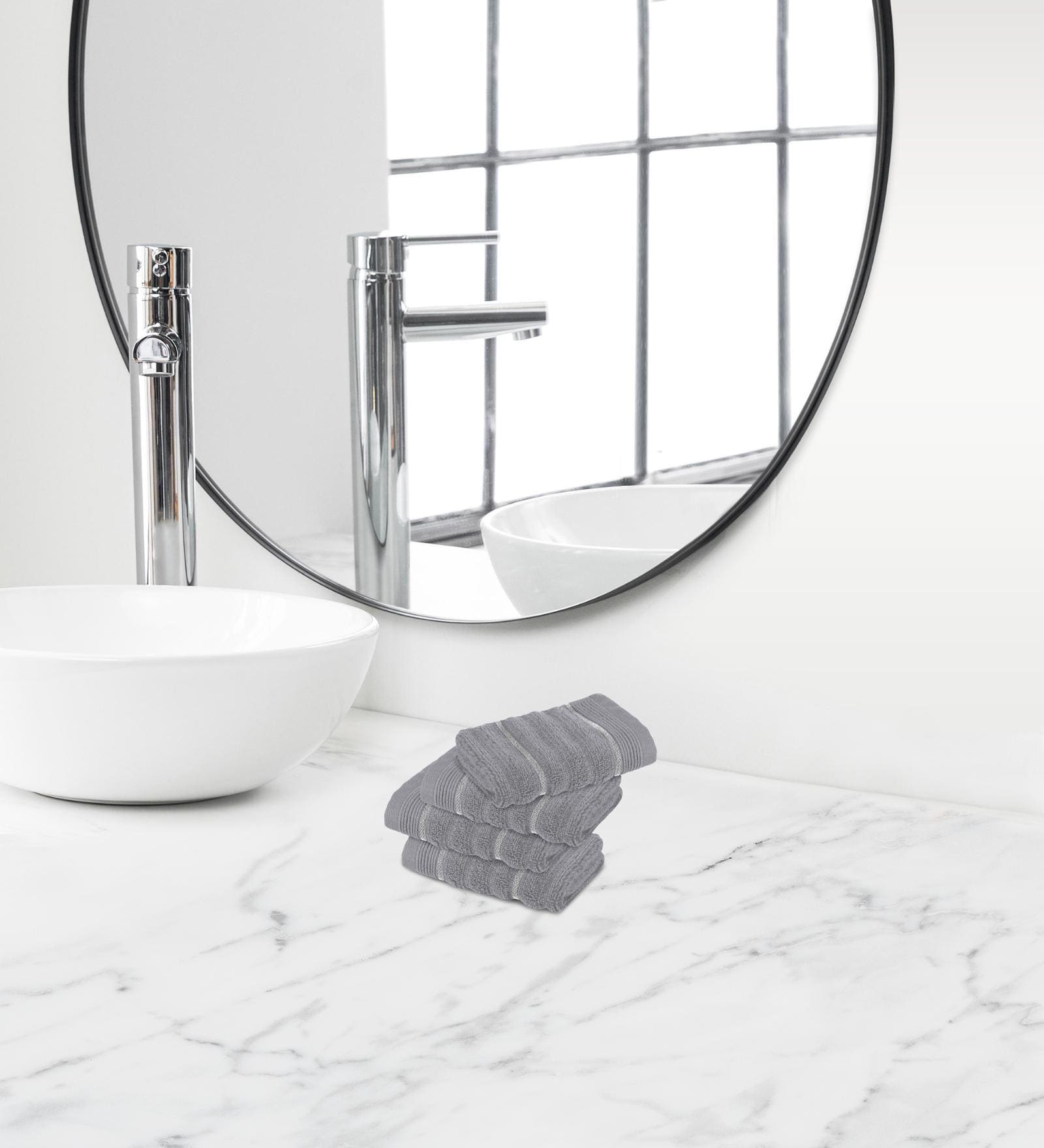 Grey Cotton Solid 550 GSM Face Towels
