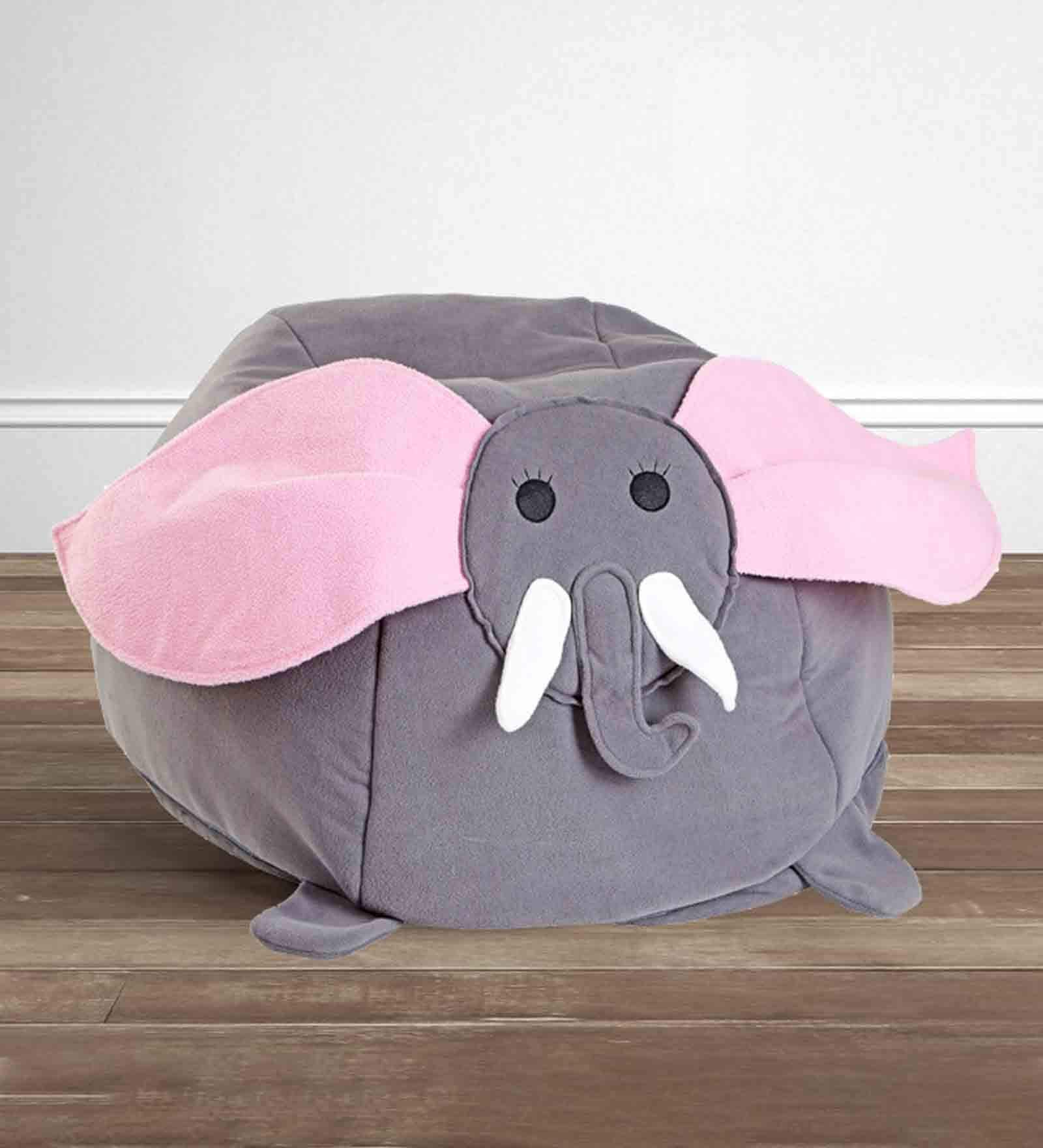 Buy Elephant Fabric Kids Bean Bag Cover In Grey Colour At 21 OFF By My   Grey Elephant Bean Bag Without Beans By My Gift Booth Grey Elephant Bean Bag Without Beans By My Gif Ntclnk 