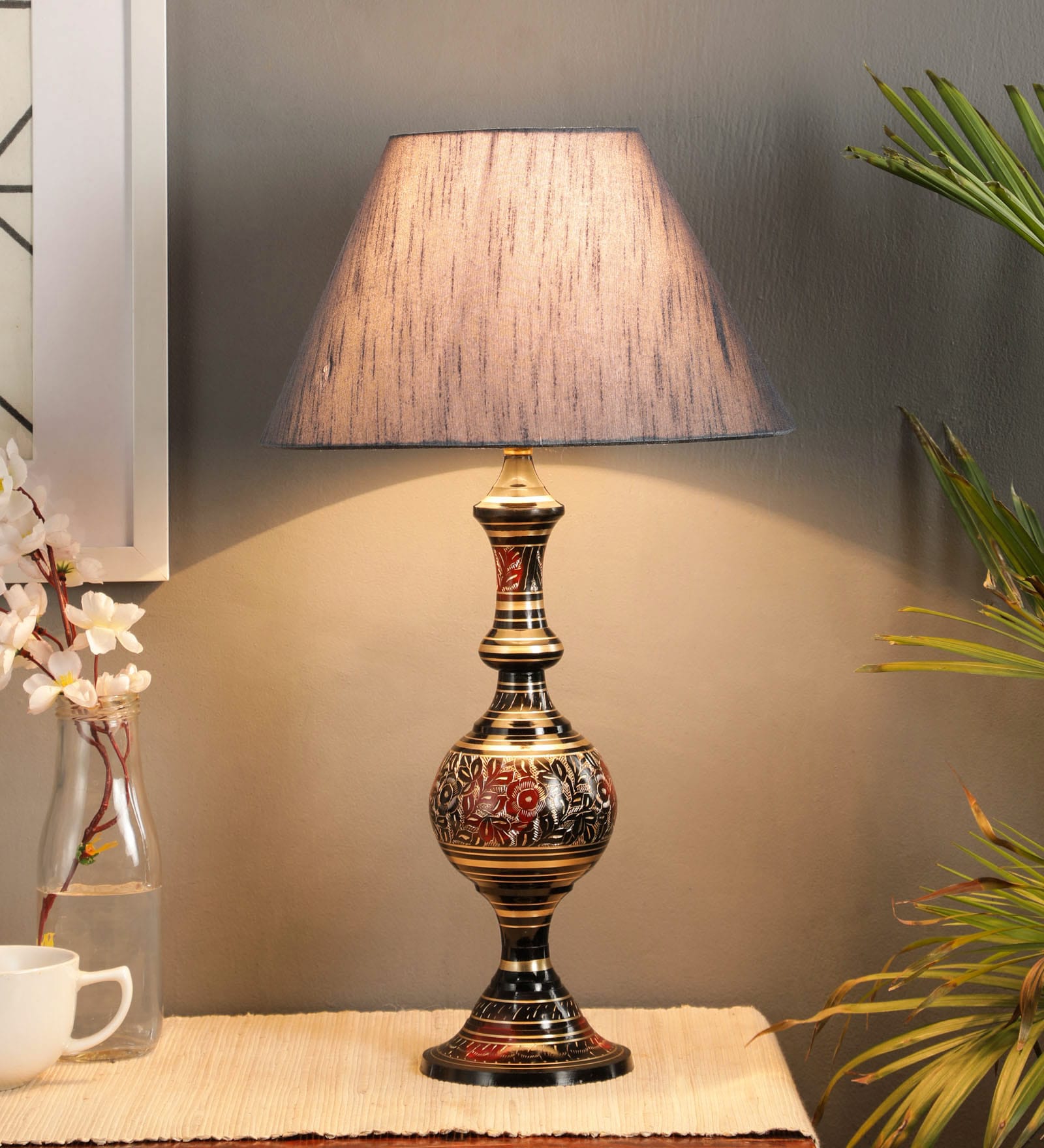 Grey Fabric Table Lamp