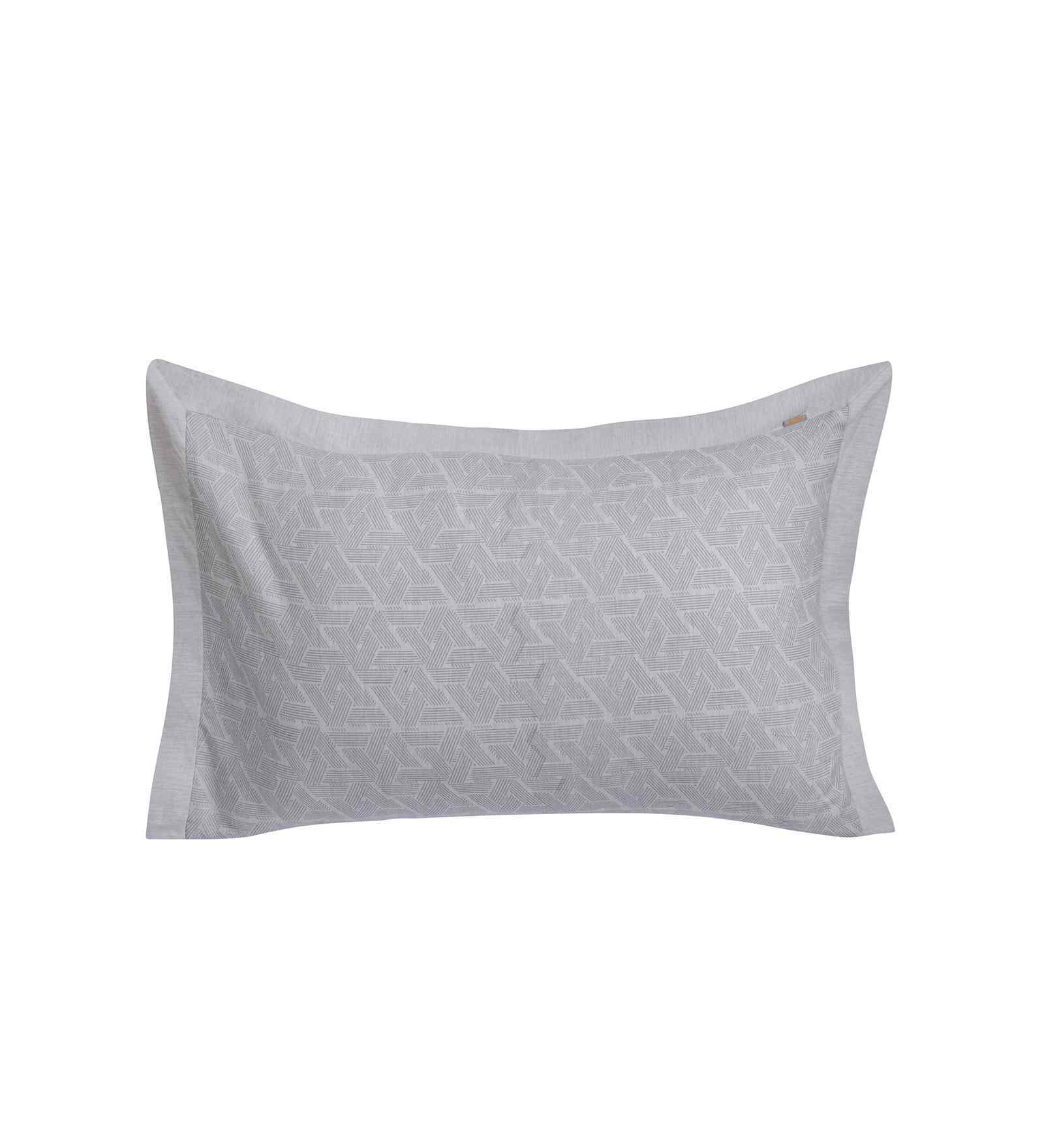 Grey Geometric Print 300 TC Cotton 2 Pillow Cover Set
