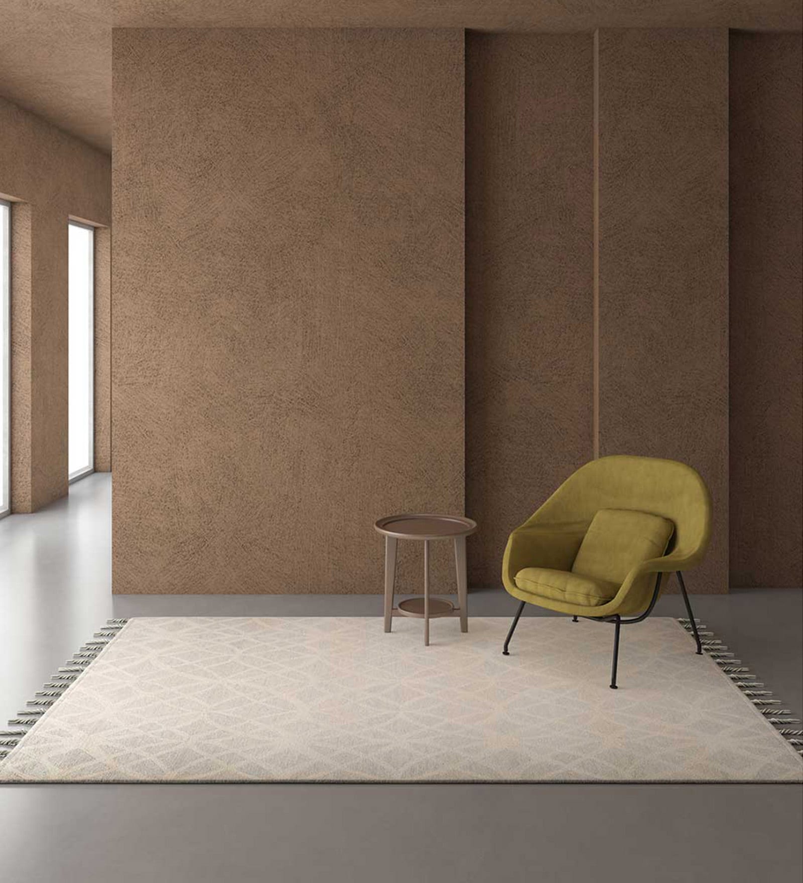 Grey Abstract Wool 8 ft x 10 ft Hand Tufted Carpet