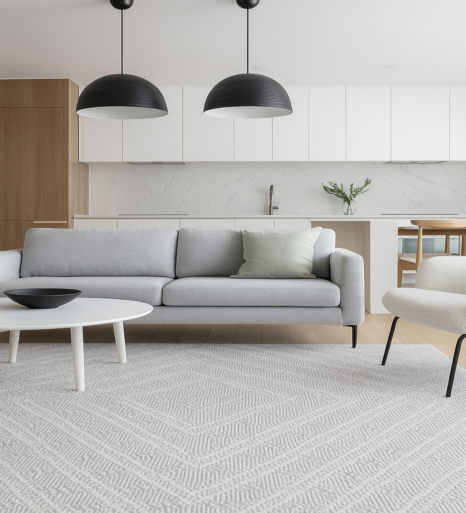 Grey Geometrical Pet Hand Woven Carpet