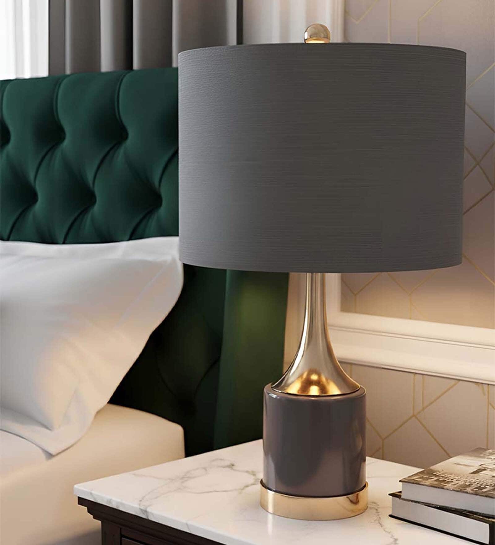 Grey Glass Noir Royale table lamp