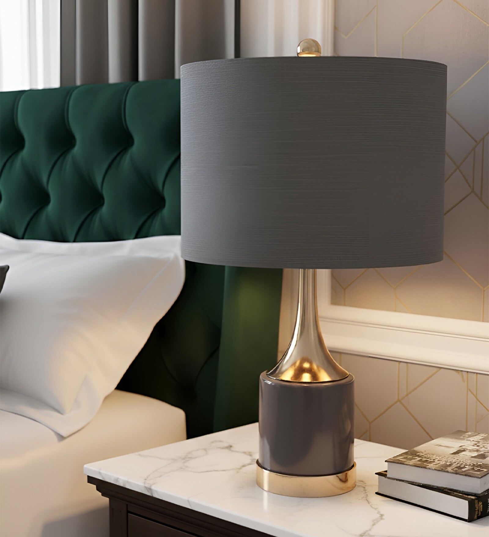 Grey Glass Noir Royale table lamp