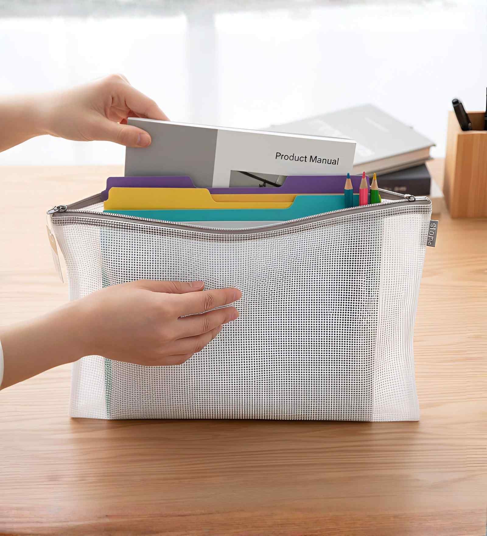 Grey Grande ZiPolypropyleneer Pouch Multipurpose Organizer