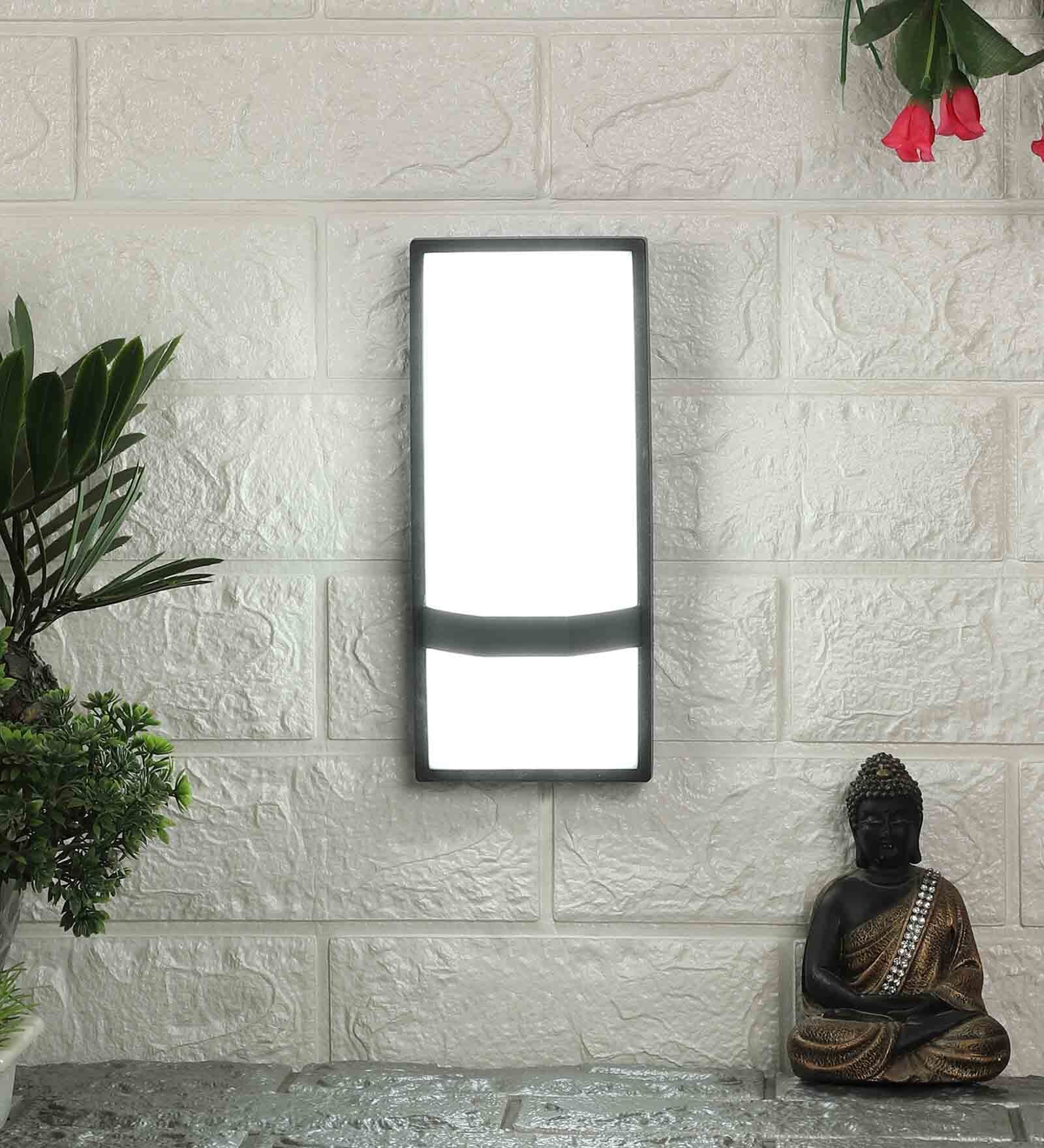 Lilac Grey Metal Outdoor Wall Light