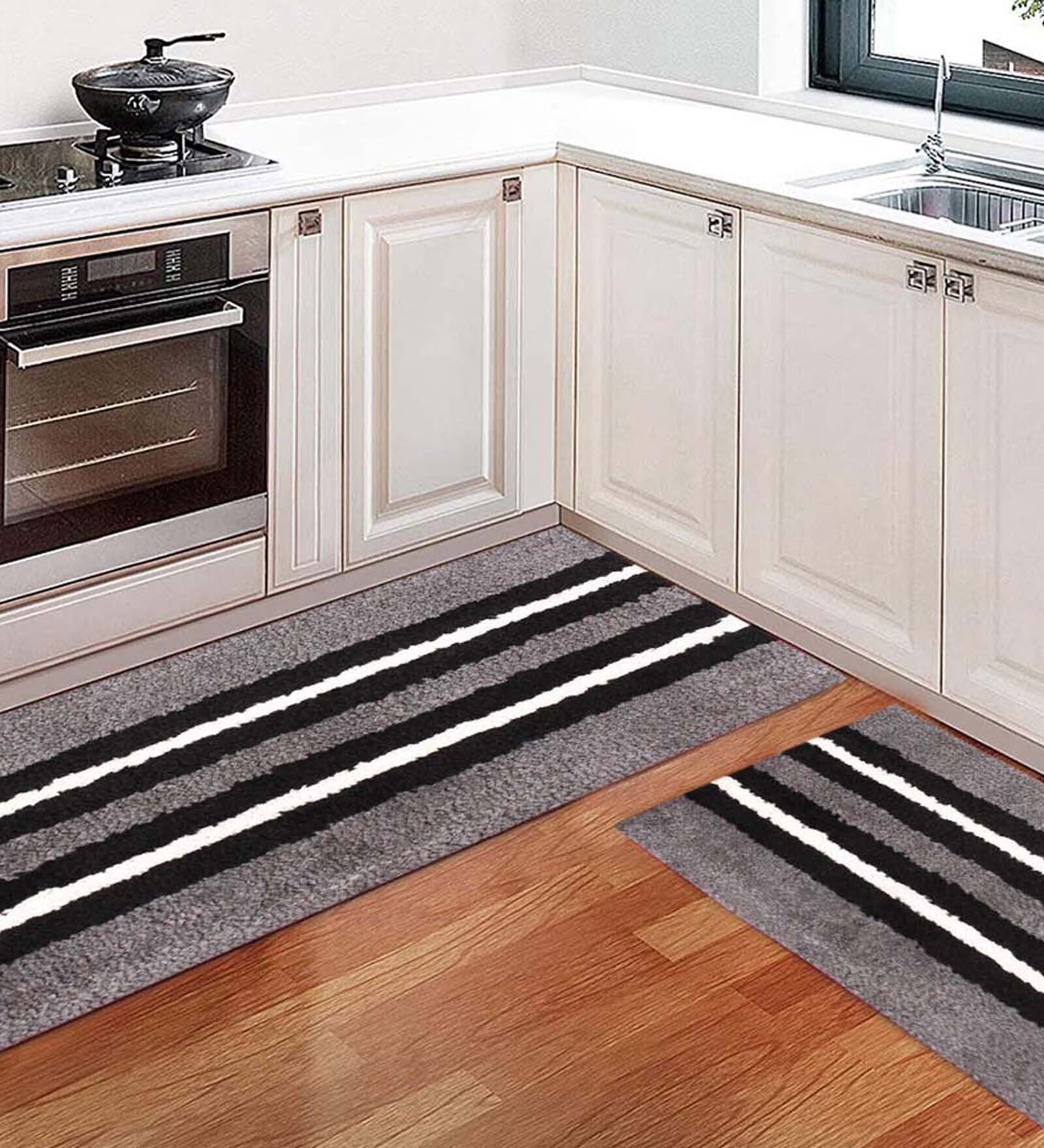 Buy Grey Microfibre 23 x 56 Inches Machine Made Floor Runner at 57% OFF ...