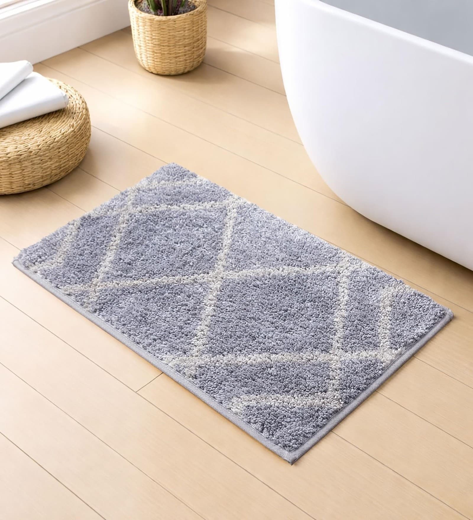 Grey Microfibre 16x24 Inches Quick Dry Bath Mat