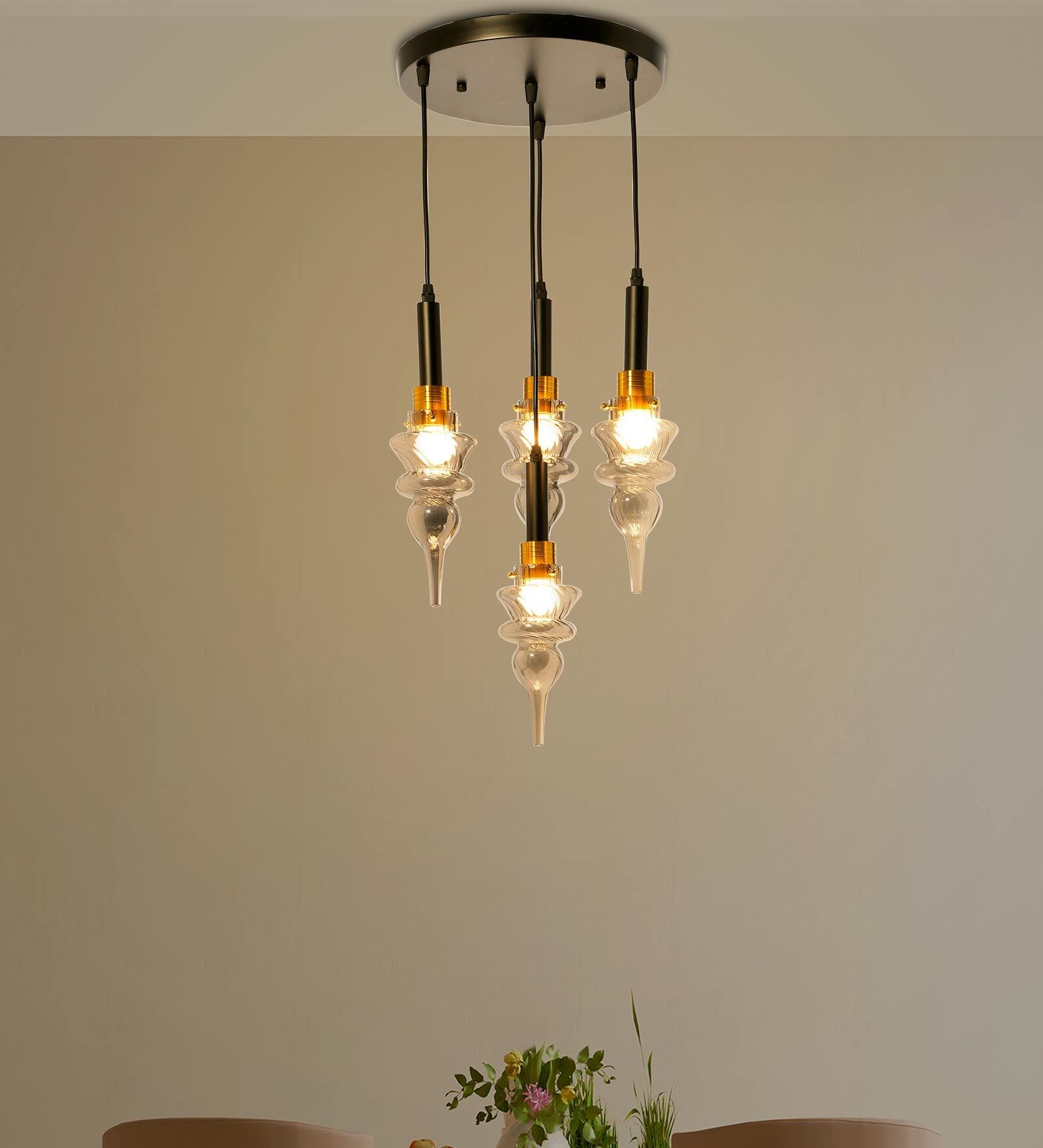 Grey Montefino Smoke Metal And Glass Hanging Light