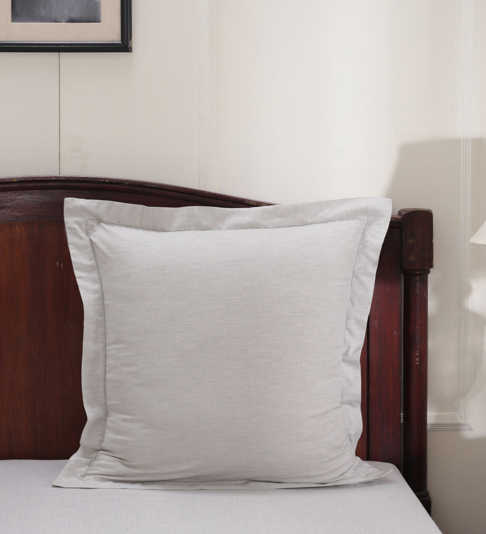 Grey Patterned 300 TC Cotton 24 x 24 Inches Pillow Covers (Set of 2)