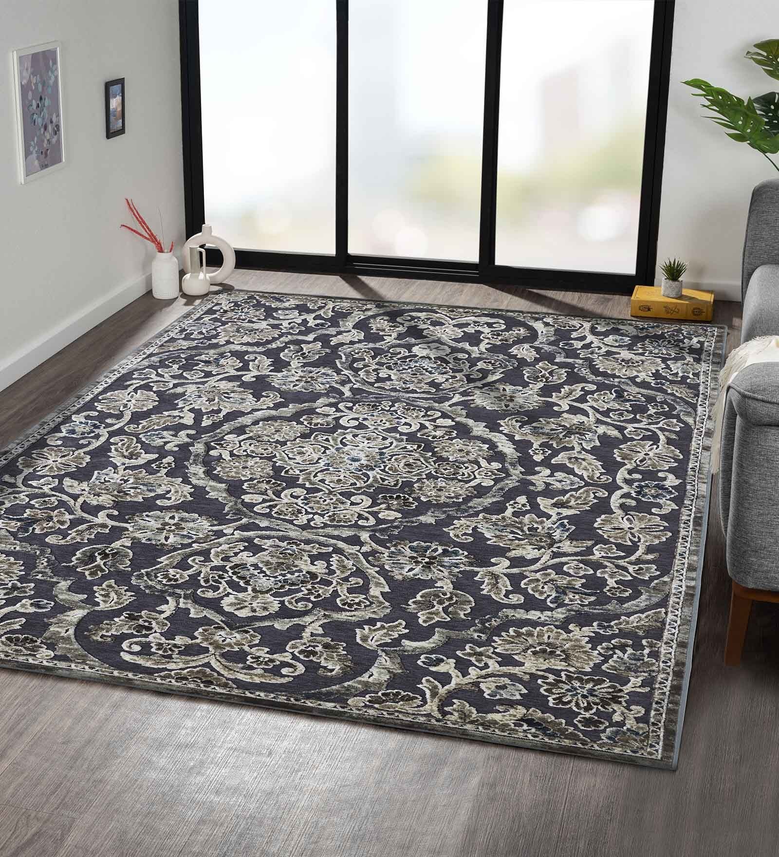 Grey Persian 5x7 Feet Machine Made Carpet
