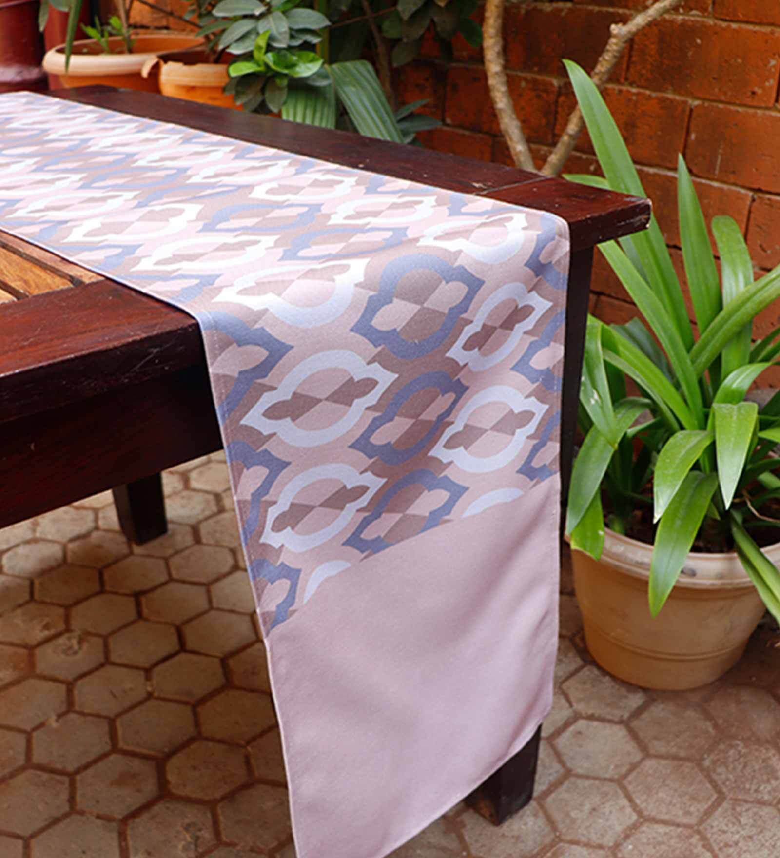 Luminary  (12x84) Pink & Grey Polycanvas Table Runner