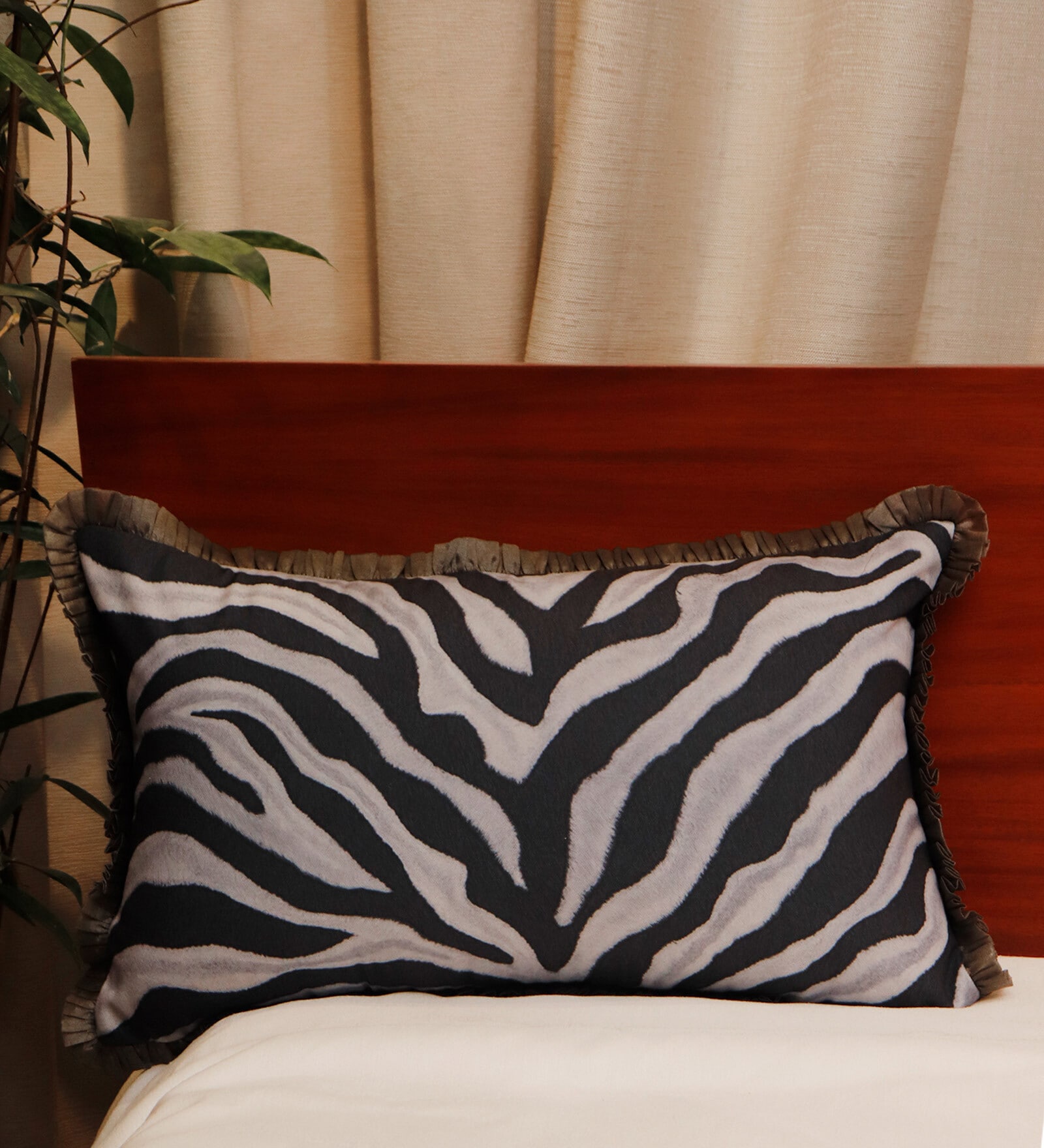 Grey Traditional Poly Canvas 20 x 12 Inches Cushion Cover