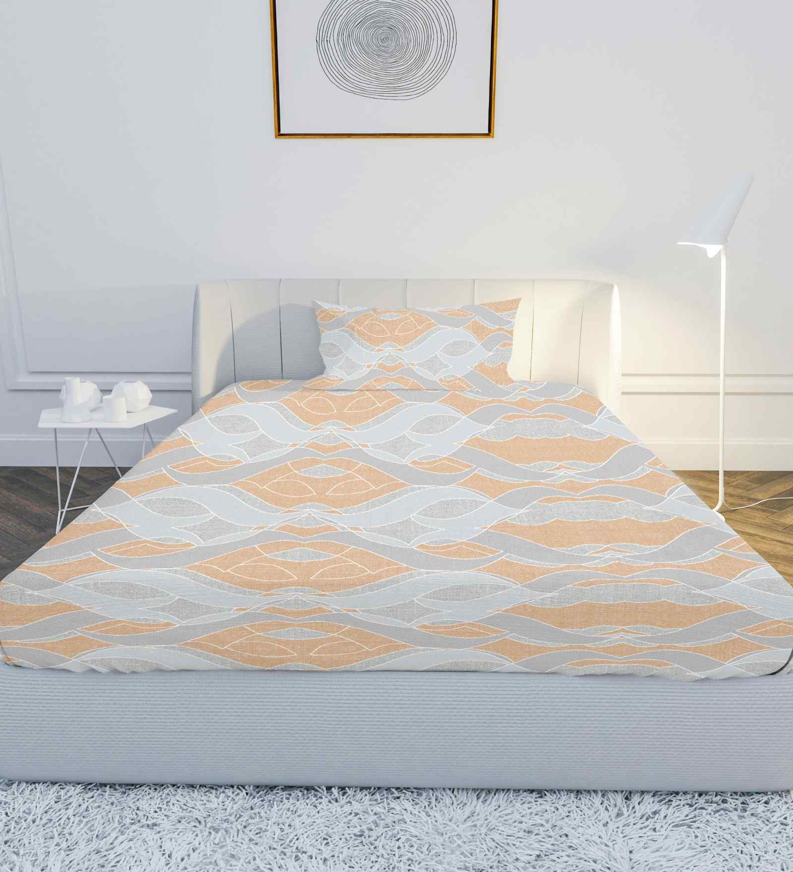 Grey Polycotton 1 Single Bedsheet with 1 Pillow Cover