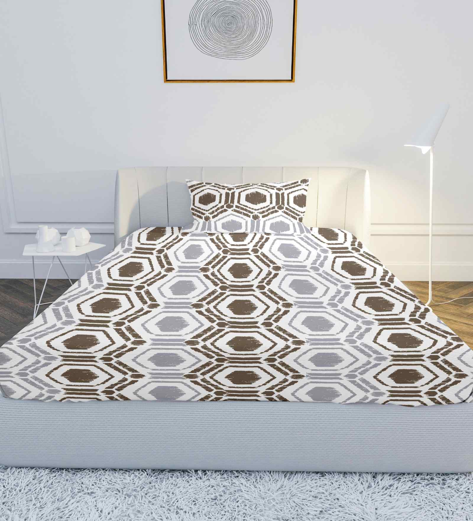 Grey Polycotton 1 Single Bedsheet with 1 Pillow Cover