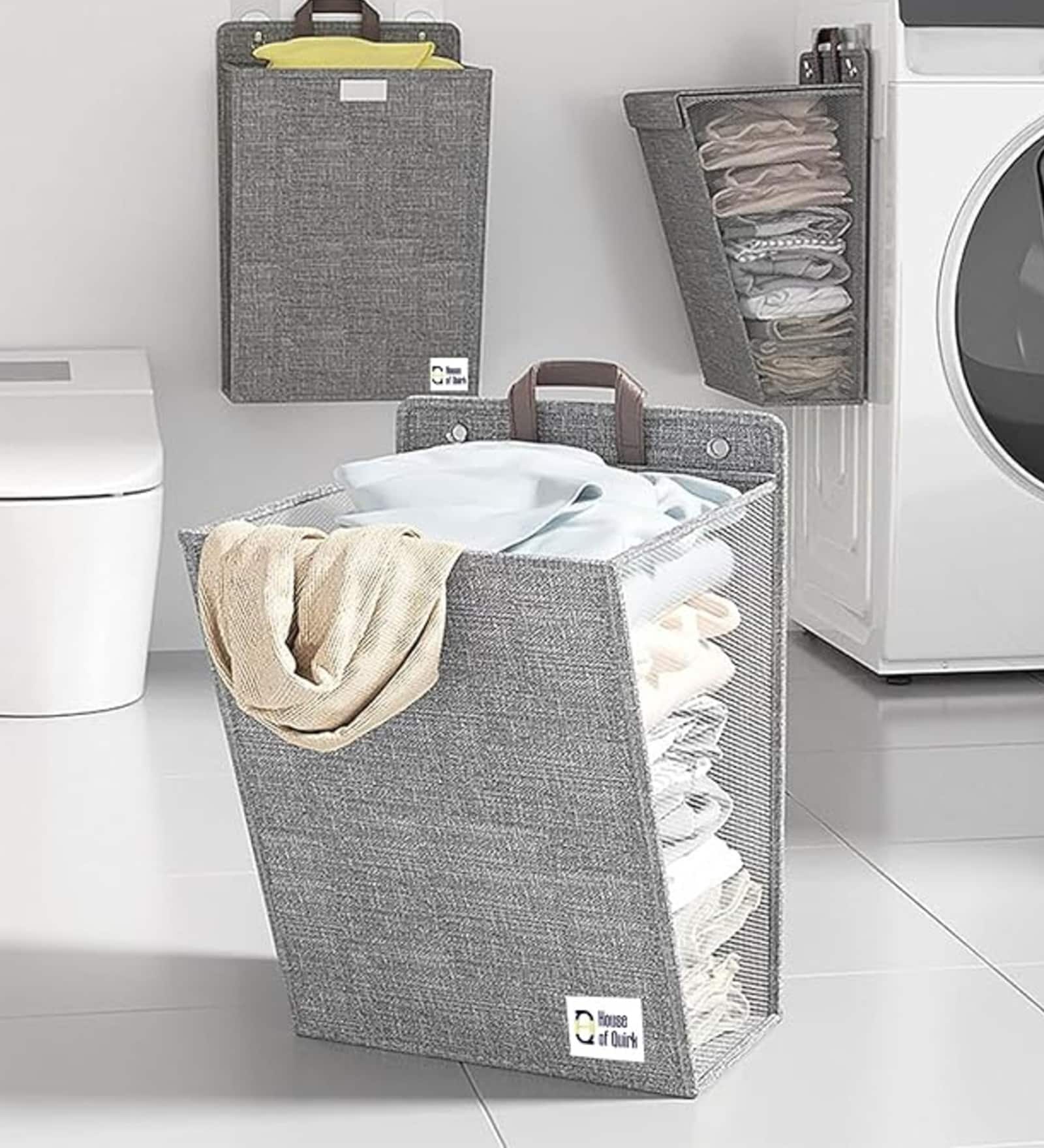 Grey Polyester 3 Ltrs Laundry Basket