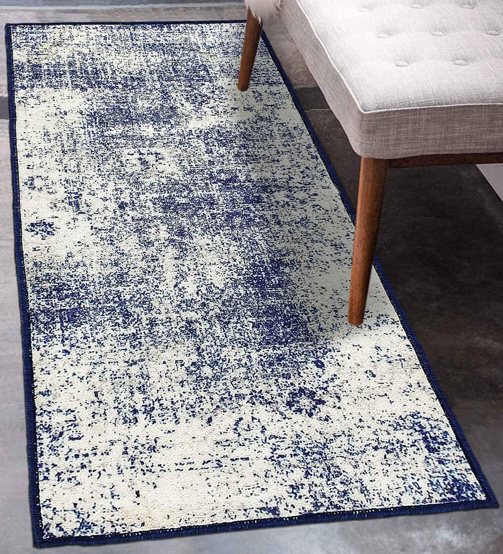 Grey Polyester 60 x 24 Inches Machine Made Floor Runner