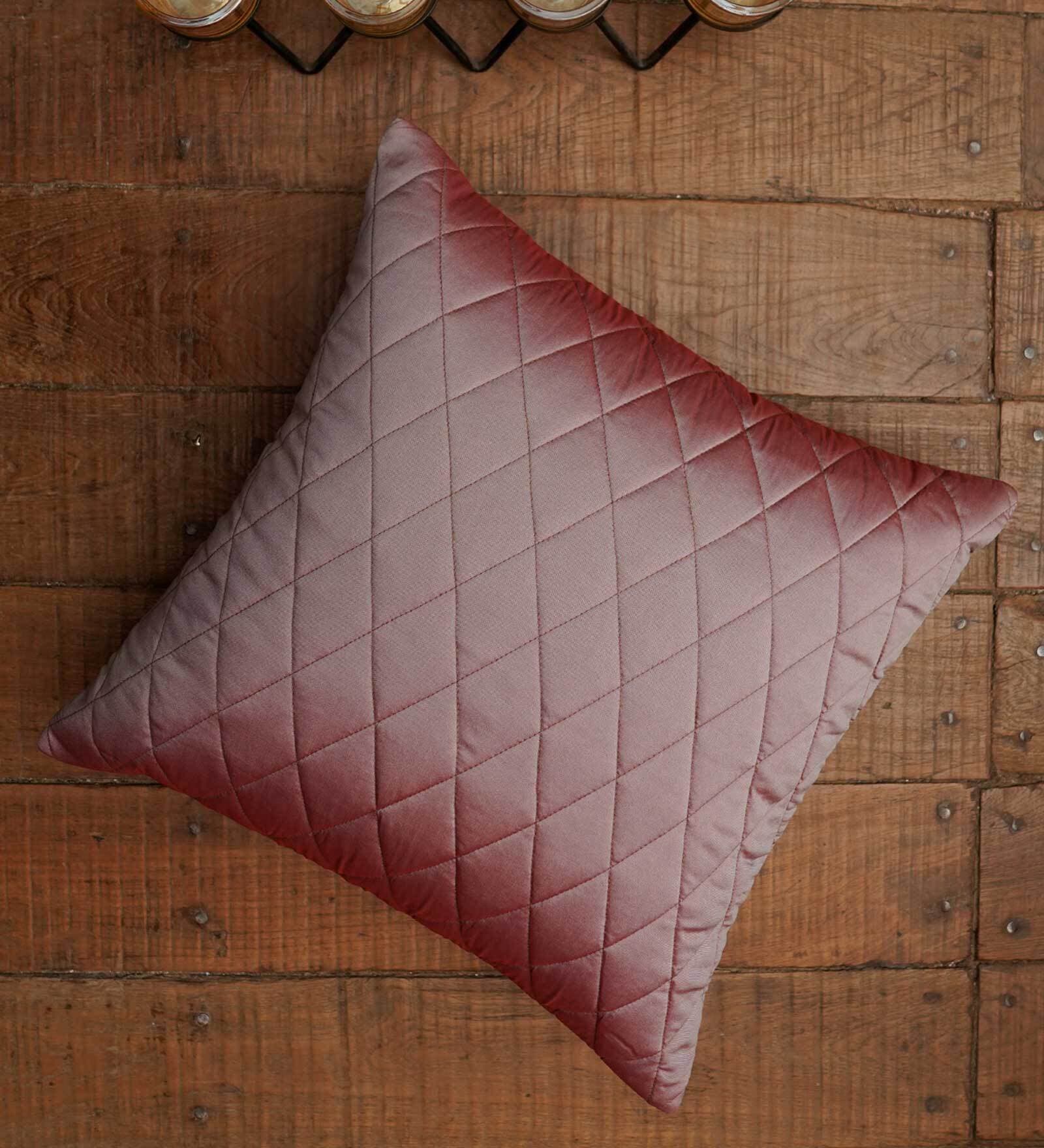 Maroon Textured Polyester Blend 16 x 16 Inches Cushion Cover