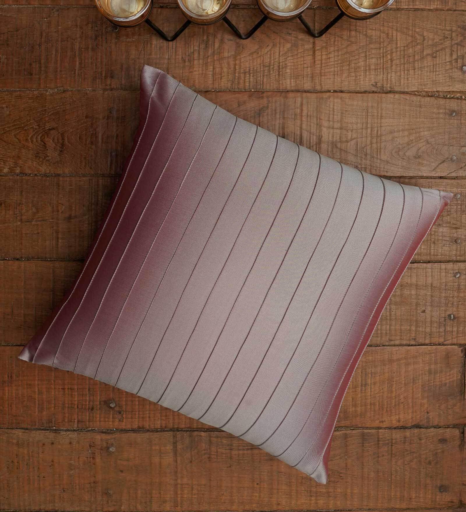 Grey Textured Polyester Blend 16 x 16 Inches Cushion Cover