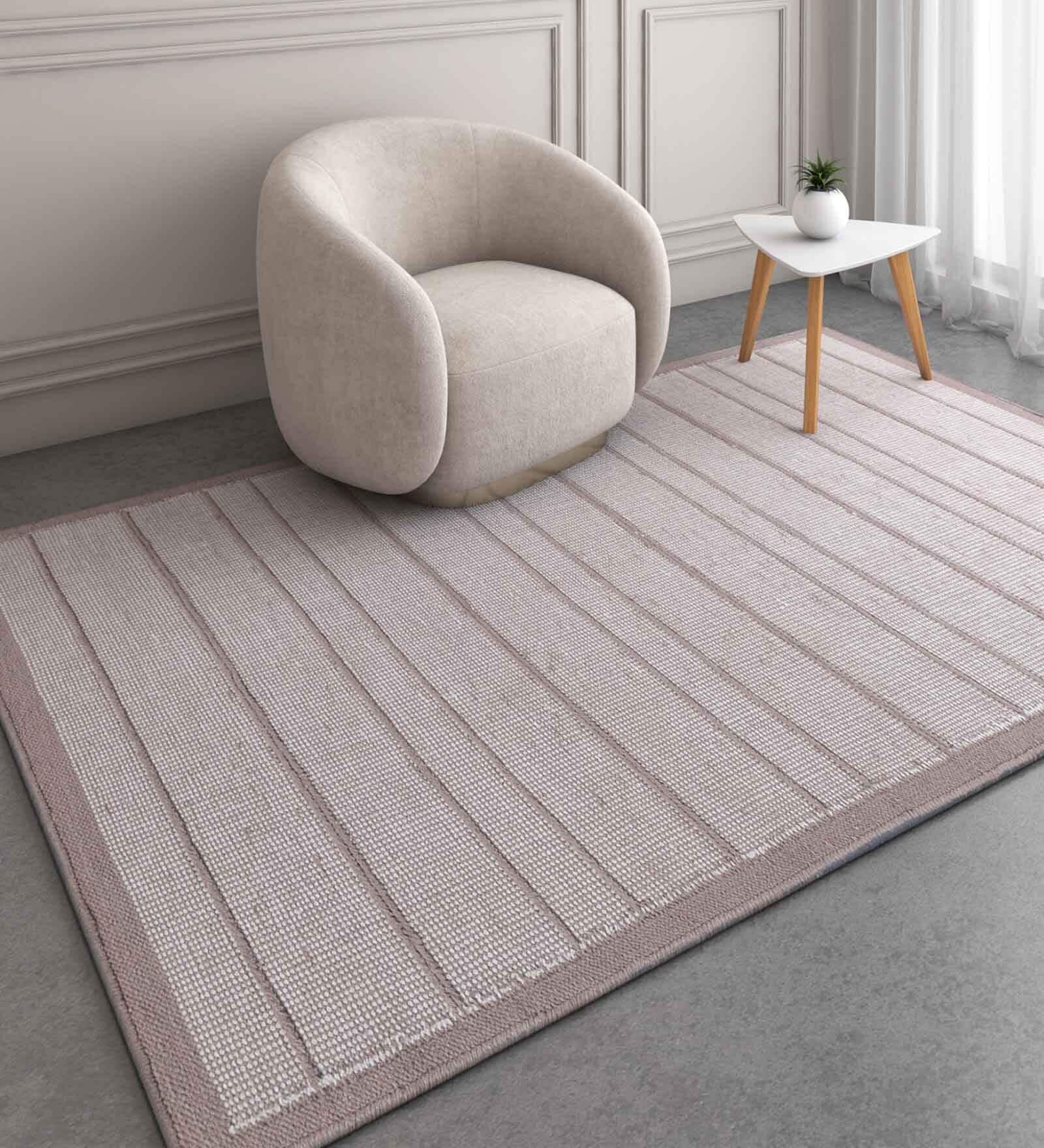 Grey Polyester Geometric 60 x 84 Inches Flat Weaves Dhurries