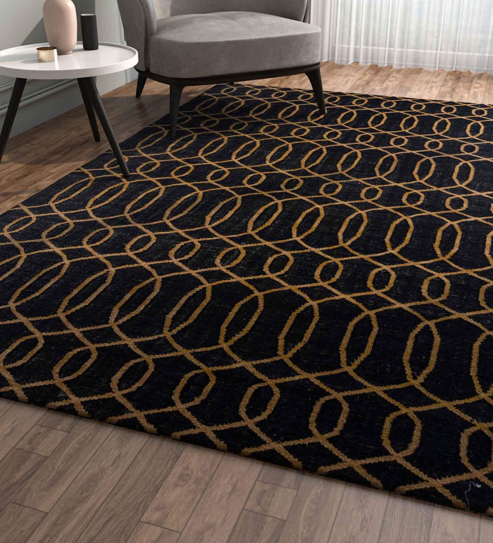 Grey Polyester Geometric 96 x 120 Inches Flat Weaves Dhurries