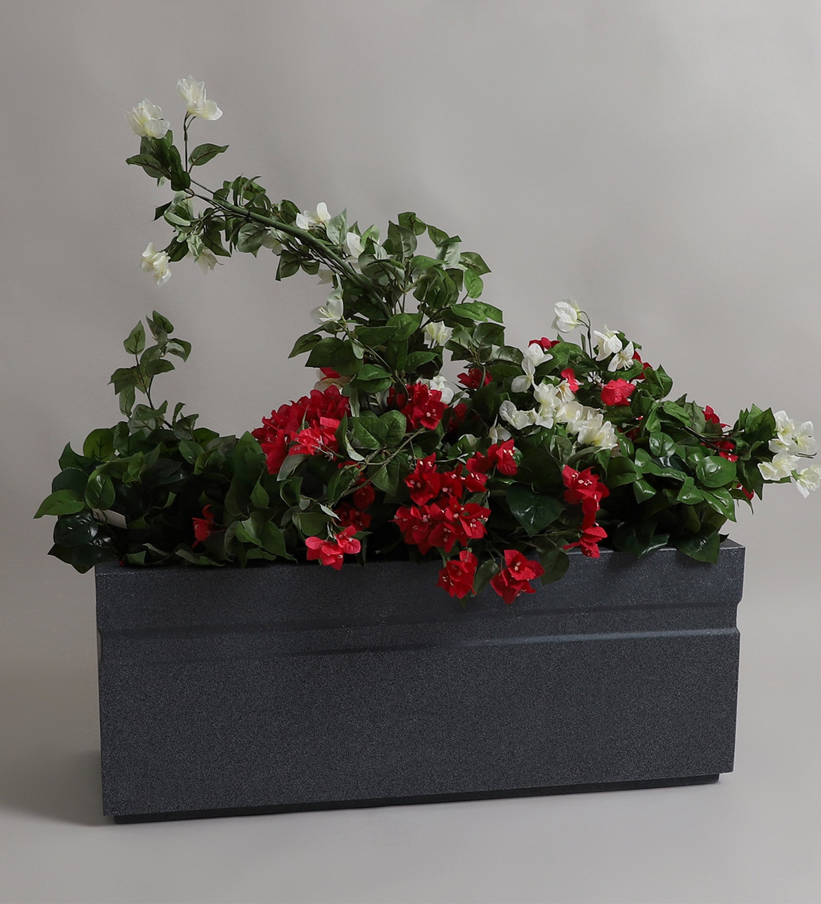 Grey Polymer 24 Inch Rectangular Planter