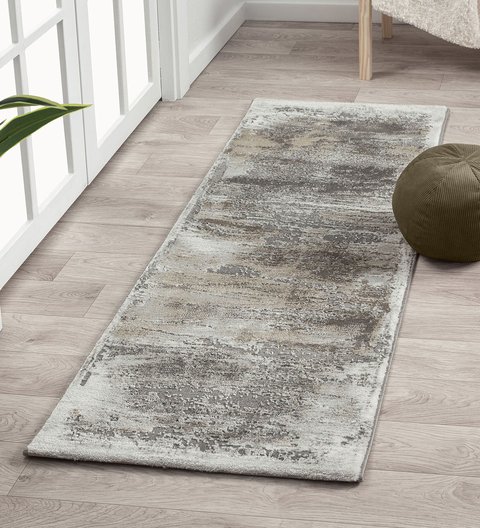 Grey Polypropylene 5 x 2 Feet Machine Bedside Runner