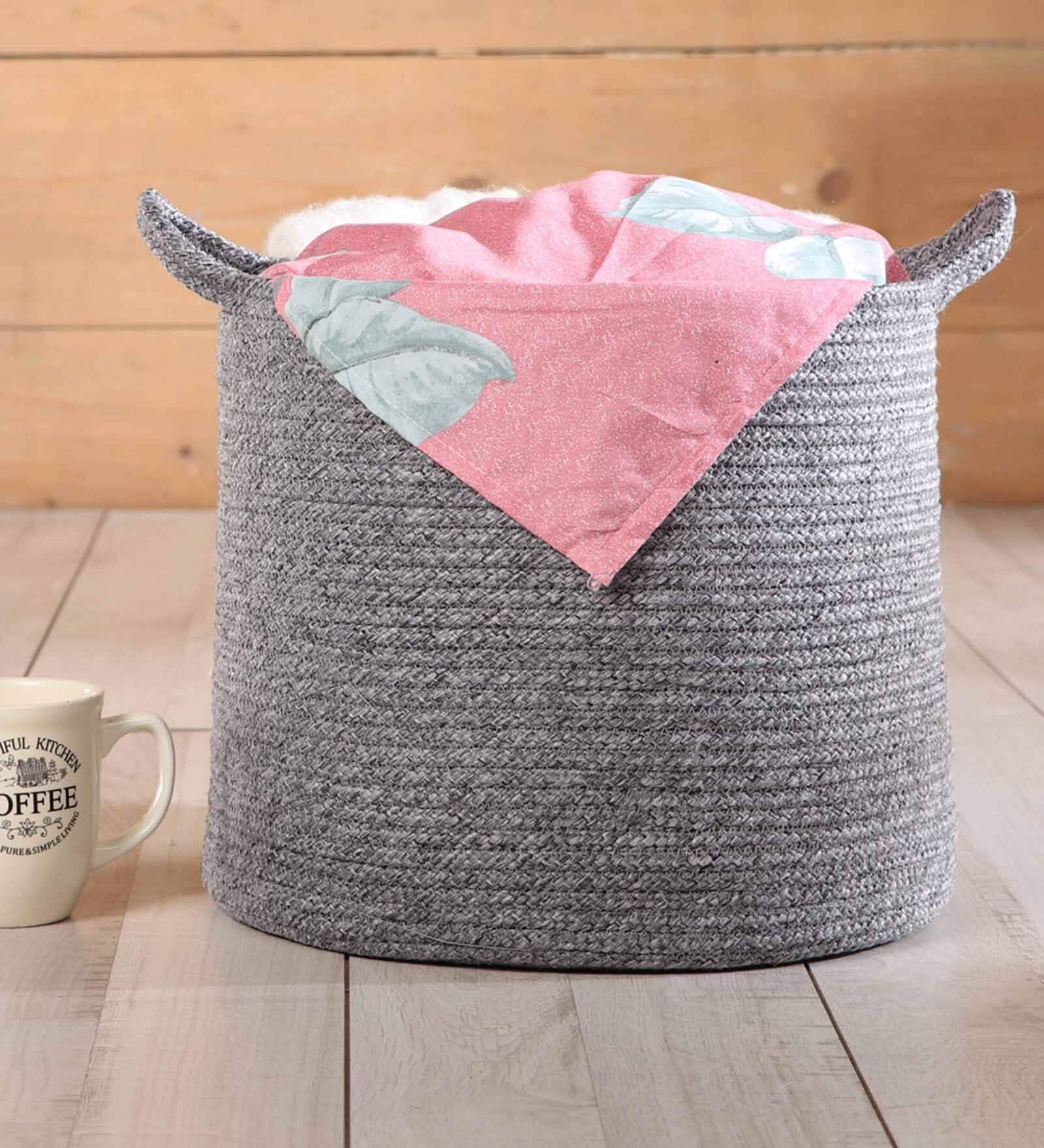 Grey Polypropylene 52 Ltr (1Pc) Storage Basket