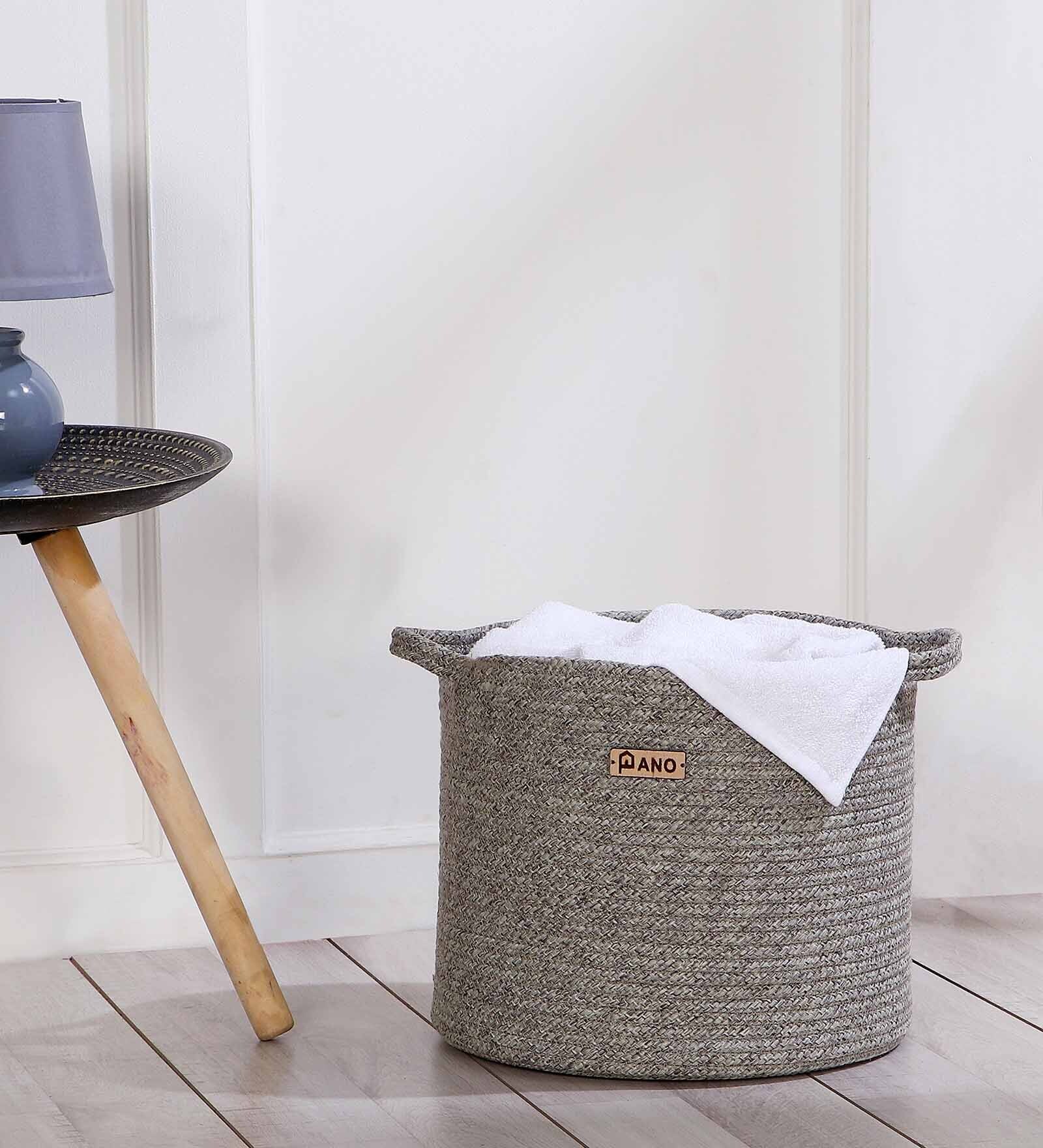 Grey Polypropylene 52 Ltr (1Pc) Storage Basket