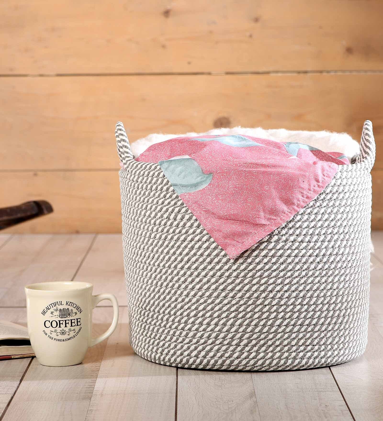 Grey Polypropylene 52 Ltr (1Pc) Storage Basket