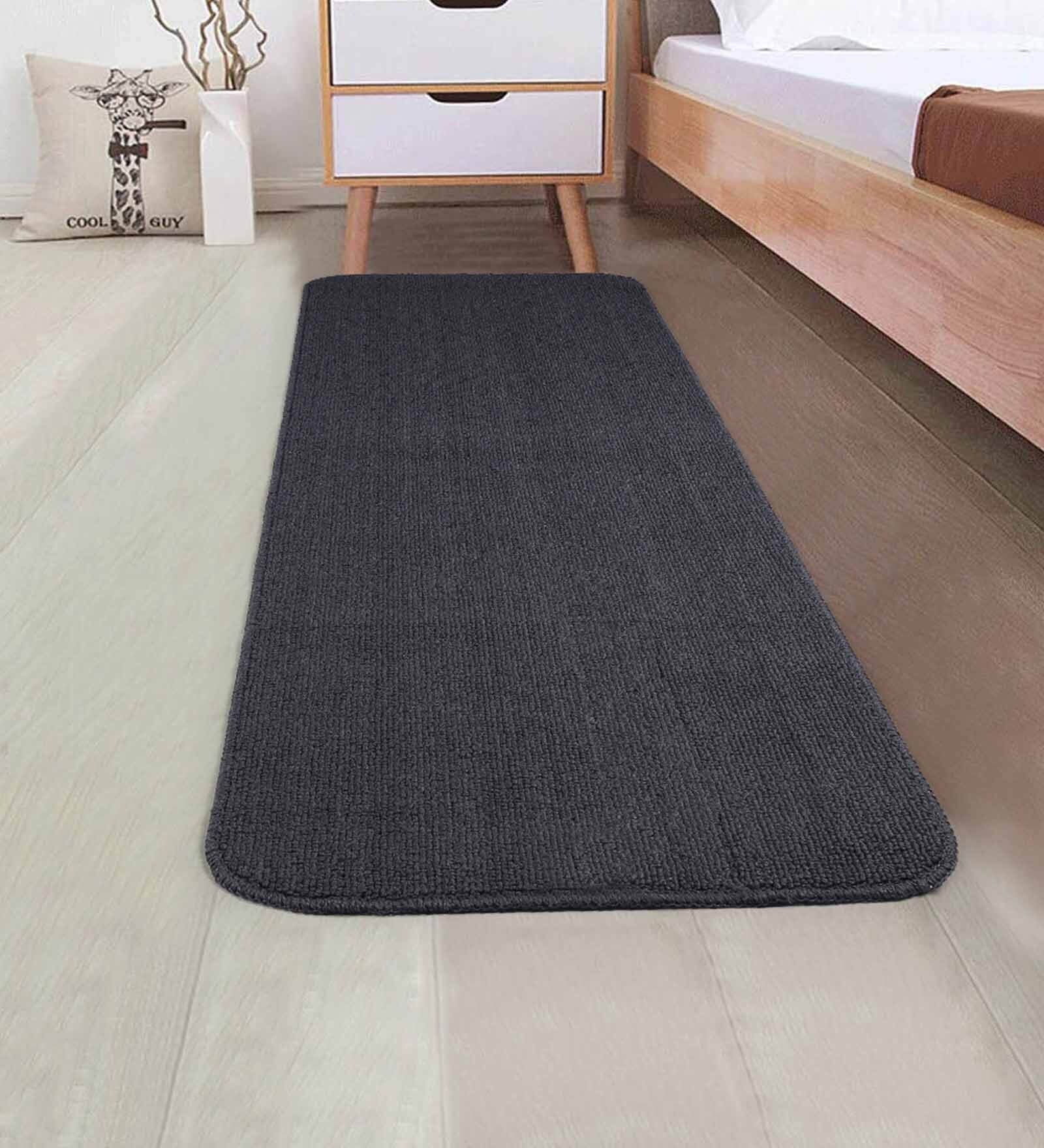 Grey Polypropylene 79 x 24 Inches Machine Made Floor Runner