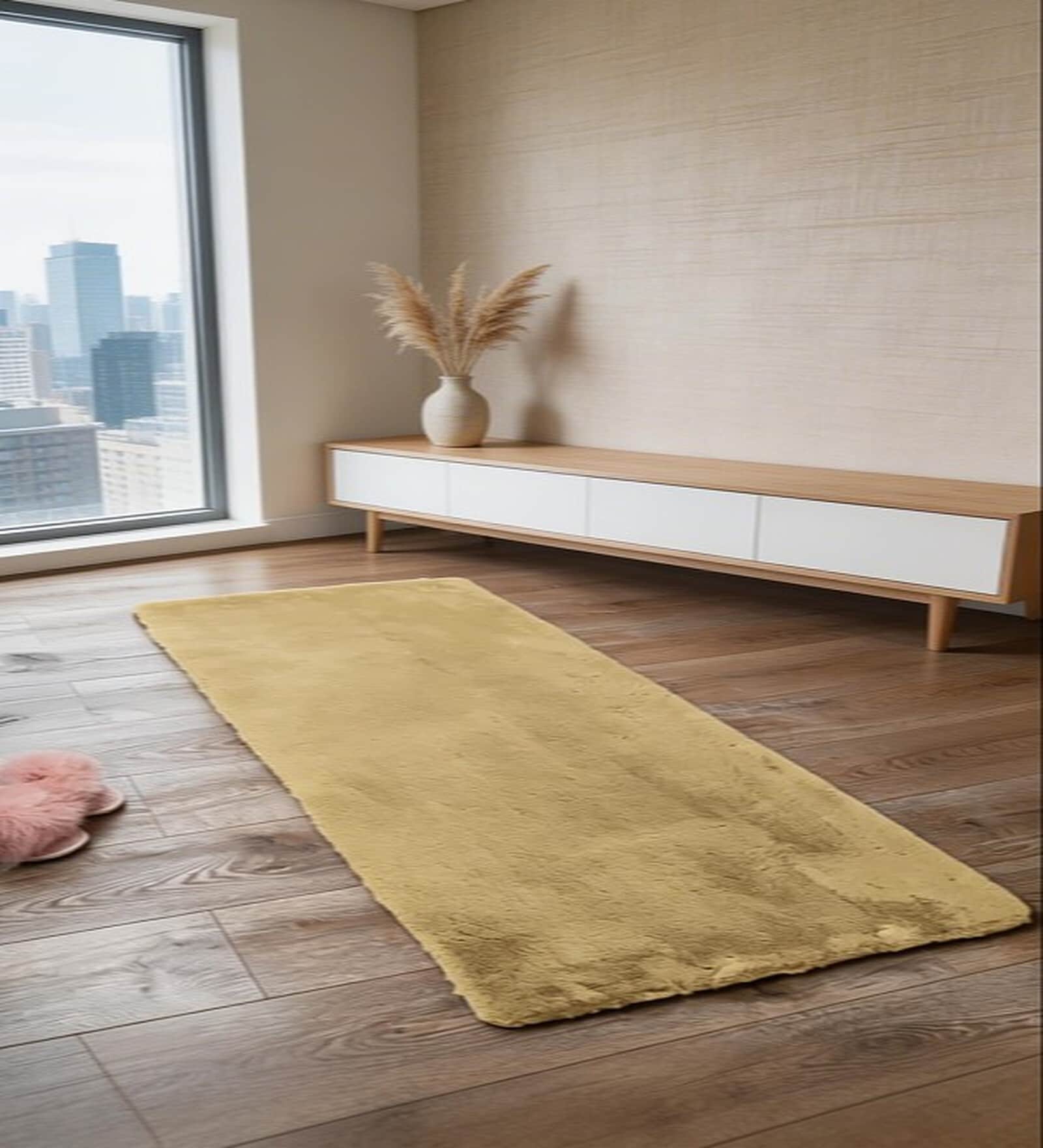 Light Golden Poleyster 60x24 Inches Anti-Skid Runner