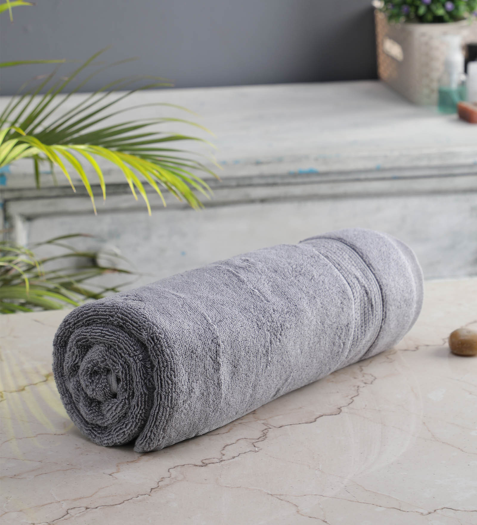 Grey Solid 700 GSM Cotton Bath Towel