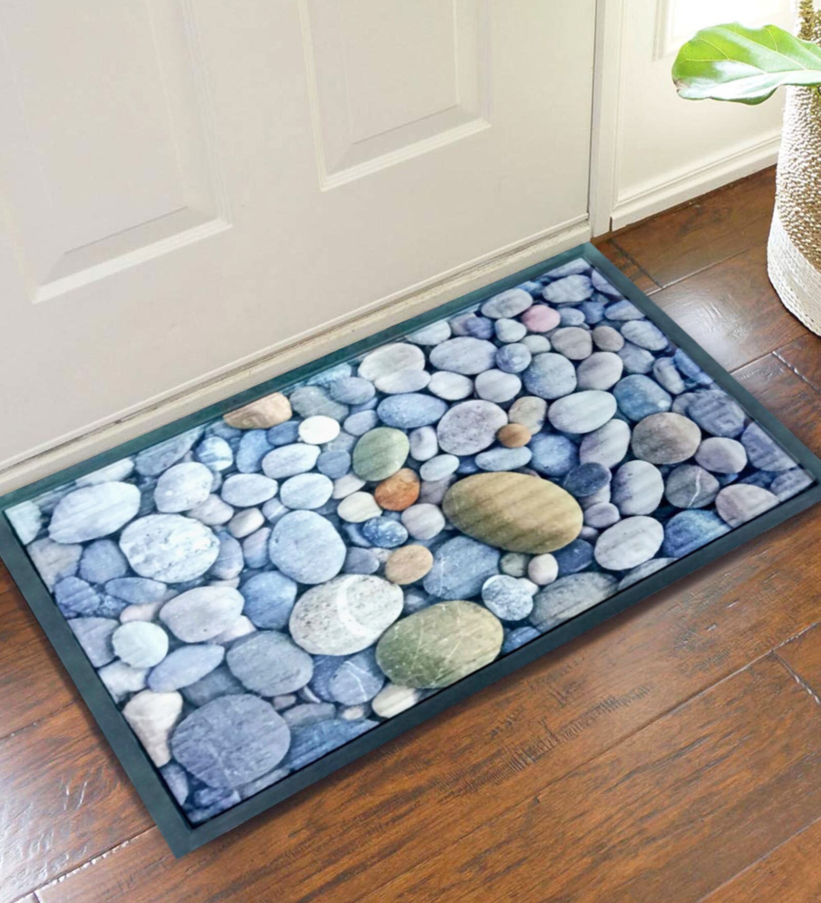 Grey Abstract Rubber 23 x 15 Inches Anti Skid Door Mat