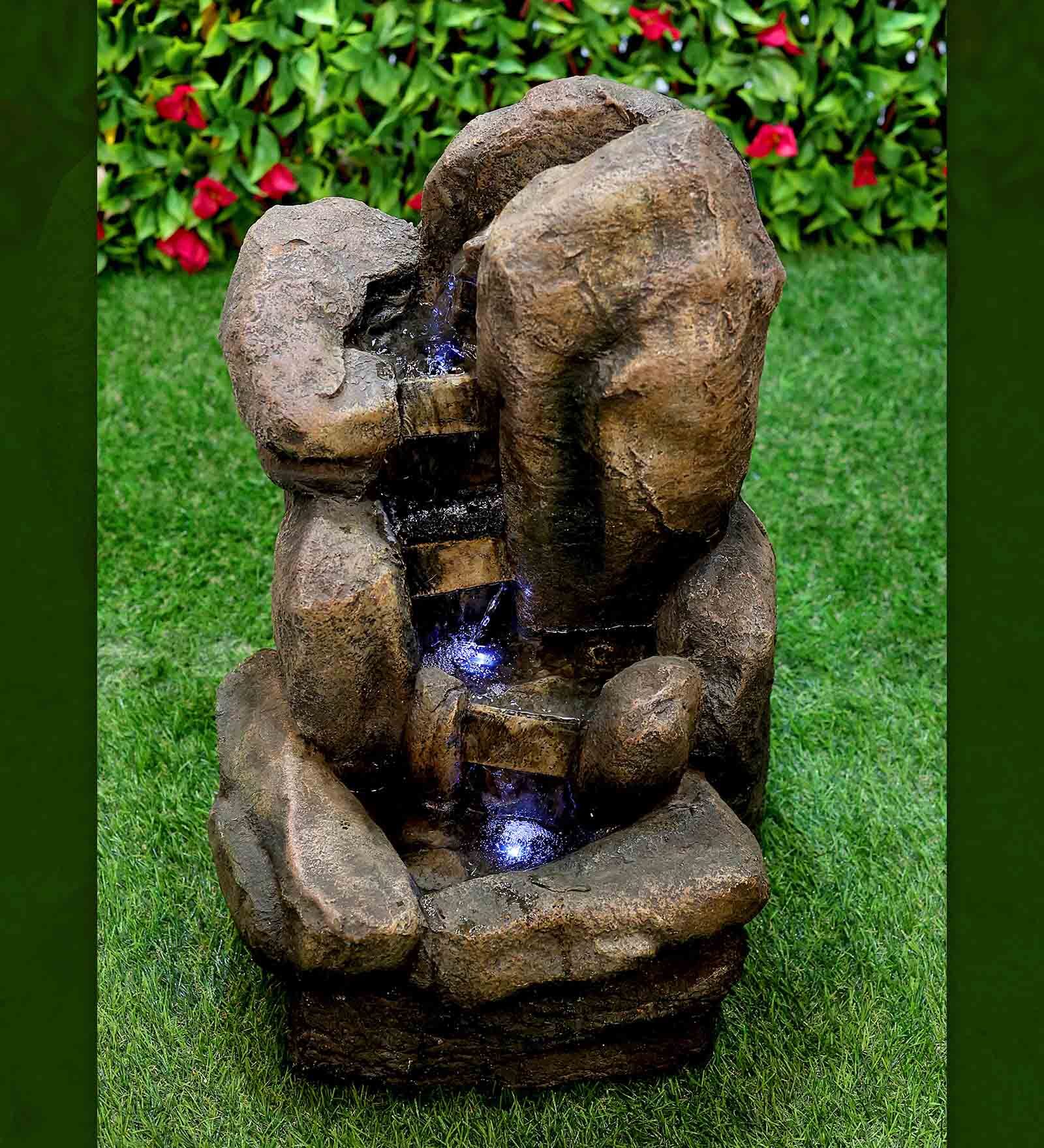 Buy 4 Layered Grey Sand Stone Indoor Water Fountain at 2 OFF by