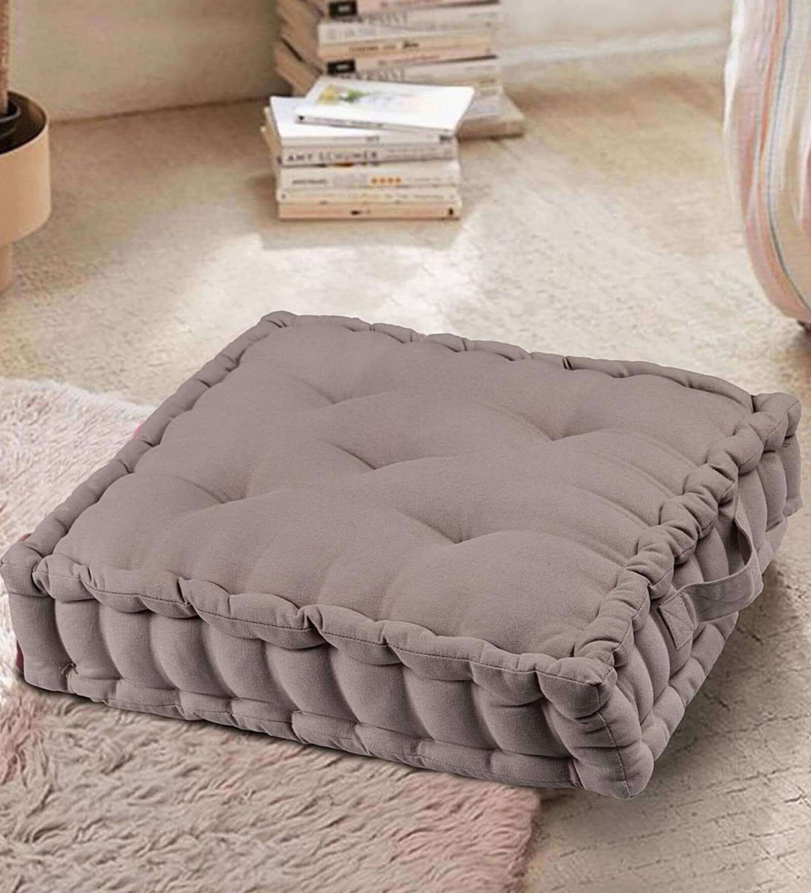 Buy Grey Solid 100% Cotton 20X20 Floor Cushion By Blanc 9 at 35% OFF by ...