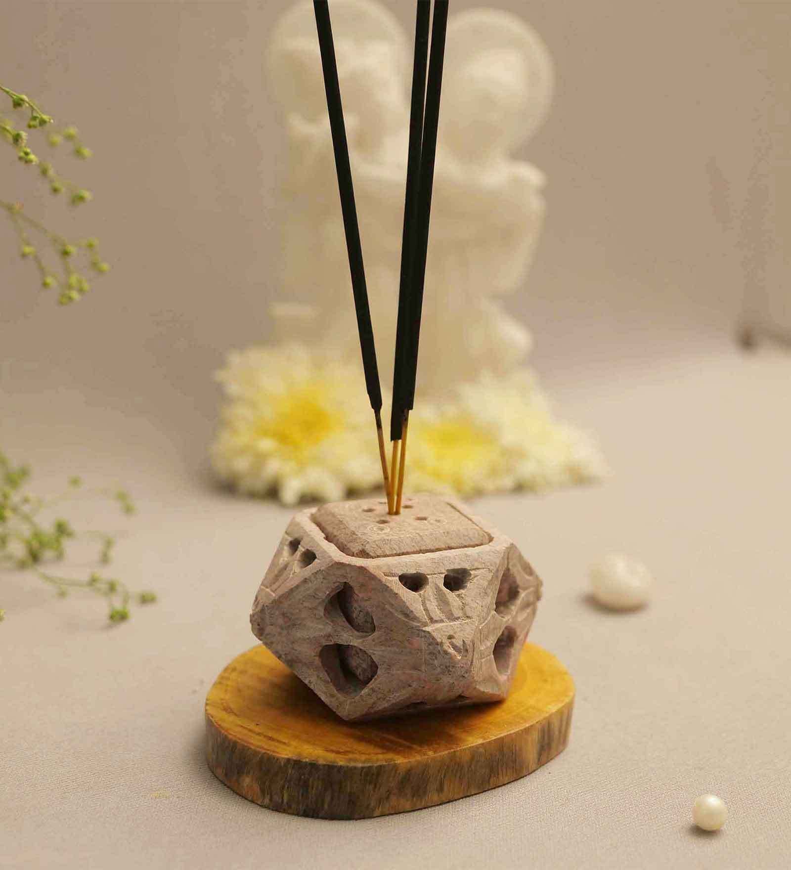 Grey Stone Incense Holder