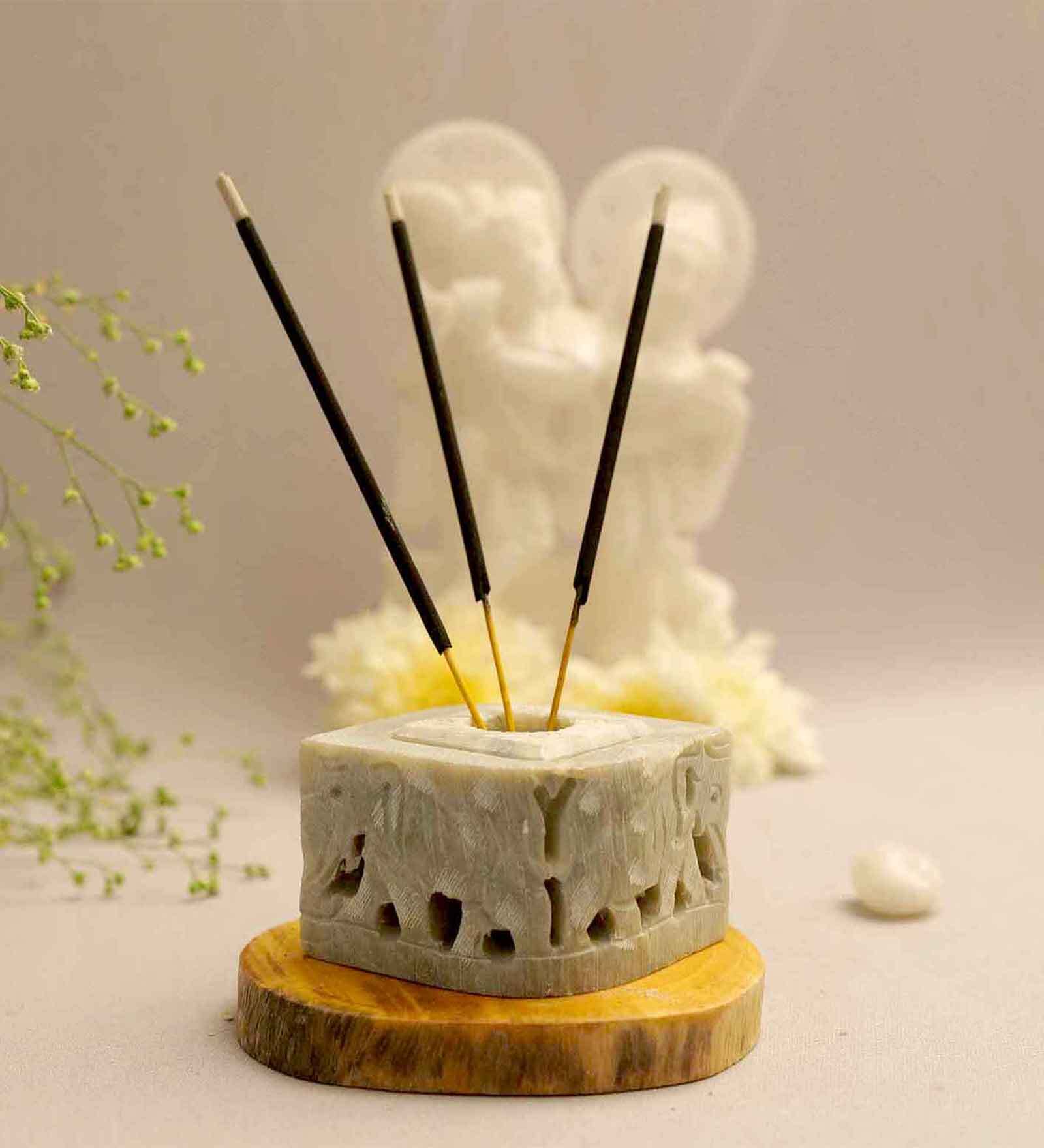 Grey Stone Incense Holder